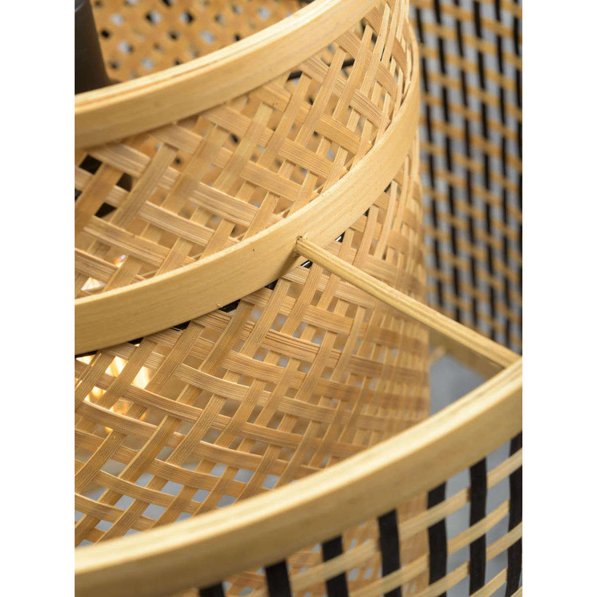 Good&Mojo Hanglamp Bhutan 40 cm zwart / naturel S