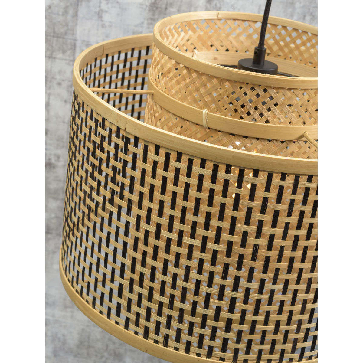 Good&Mojo Hanglamp Bhutan 40 cm zwart / naturel S