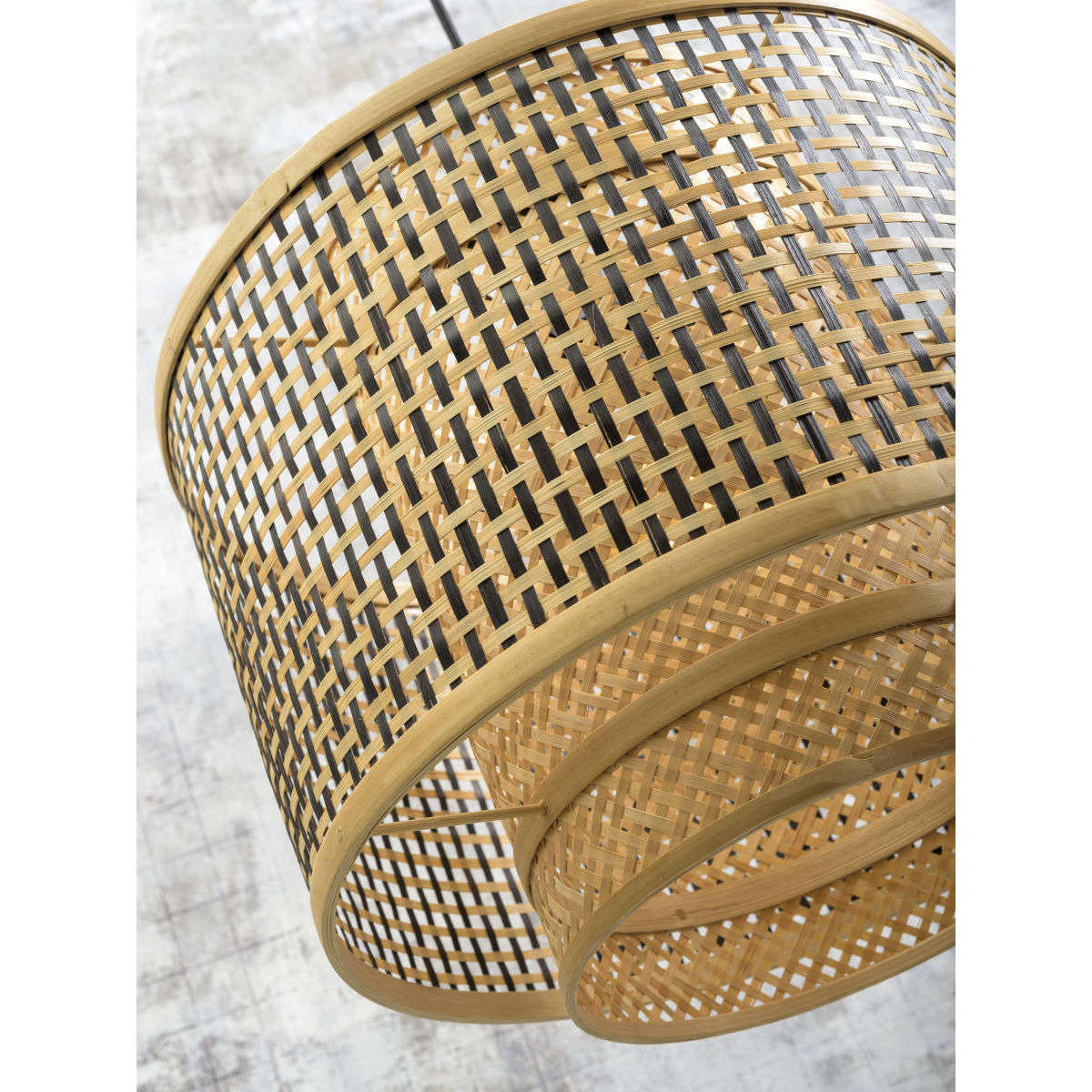 Good&Mojo Hanglamp Bhutan 40 cm zwart / naturel S