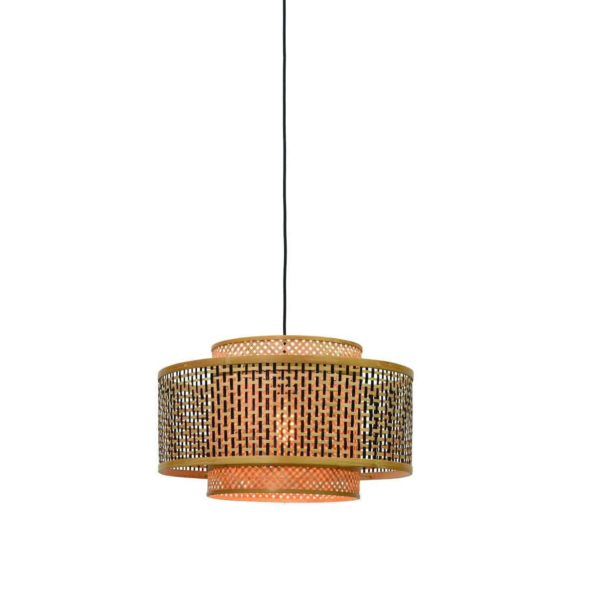 Good&Mojo Hanglamp Bhutan 50 cm zwart / naturel L