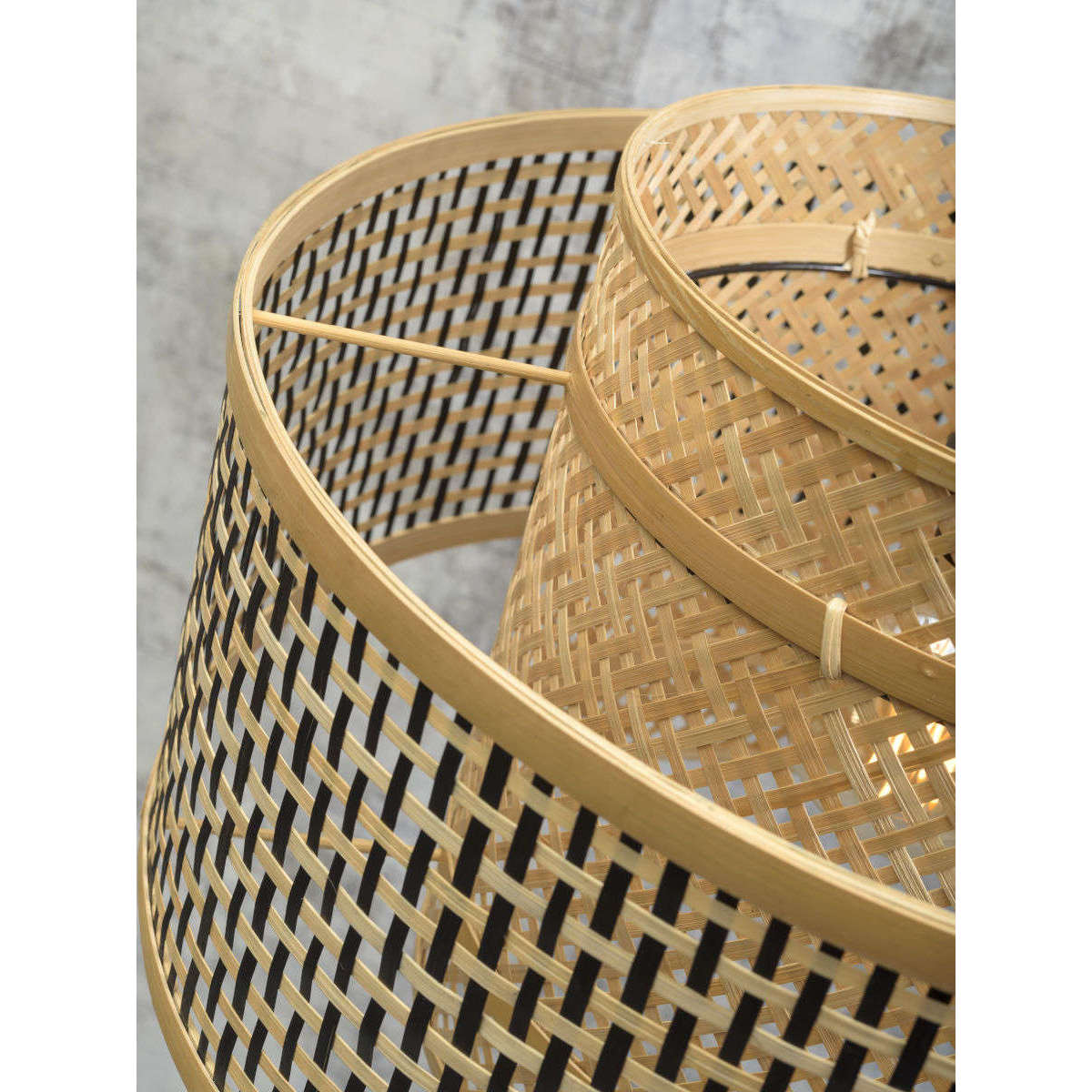 Good&Mojo Hanglamp Bhutan 50 cm zwart / naturel L