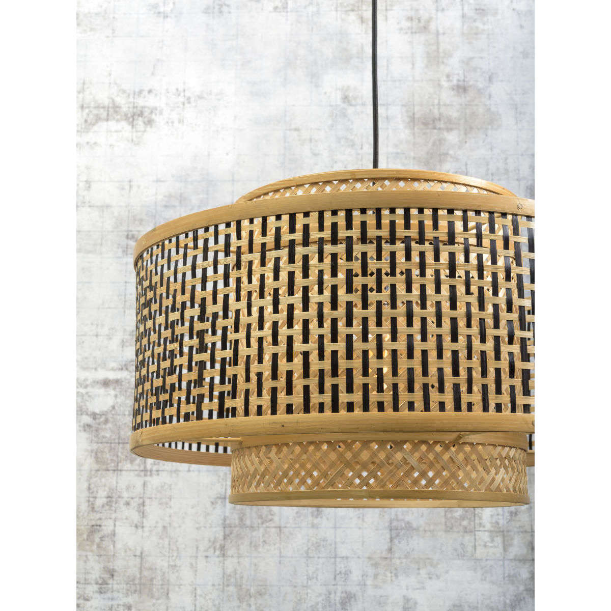 Good&Mojo Hanglamp Bhutan 50 cm zwart / naturel L