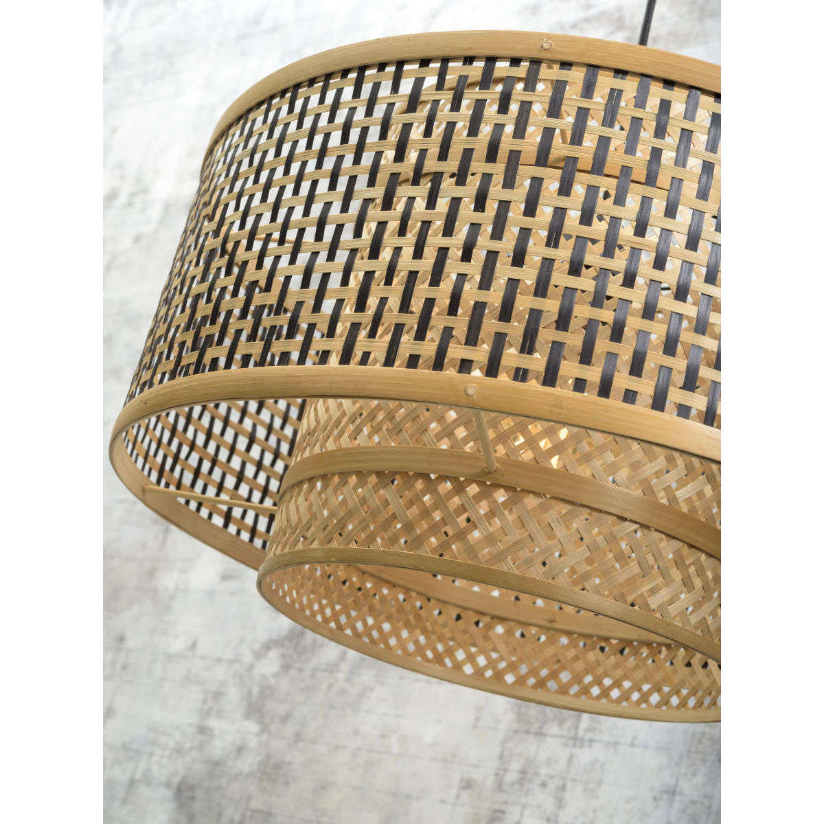 Good&Mojo Hanglamp Bhutan 50 cm zwart / naturel L