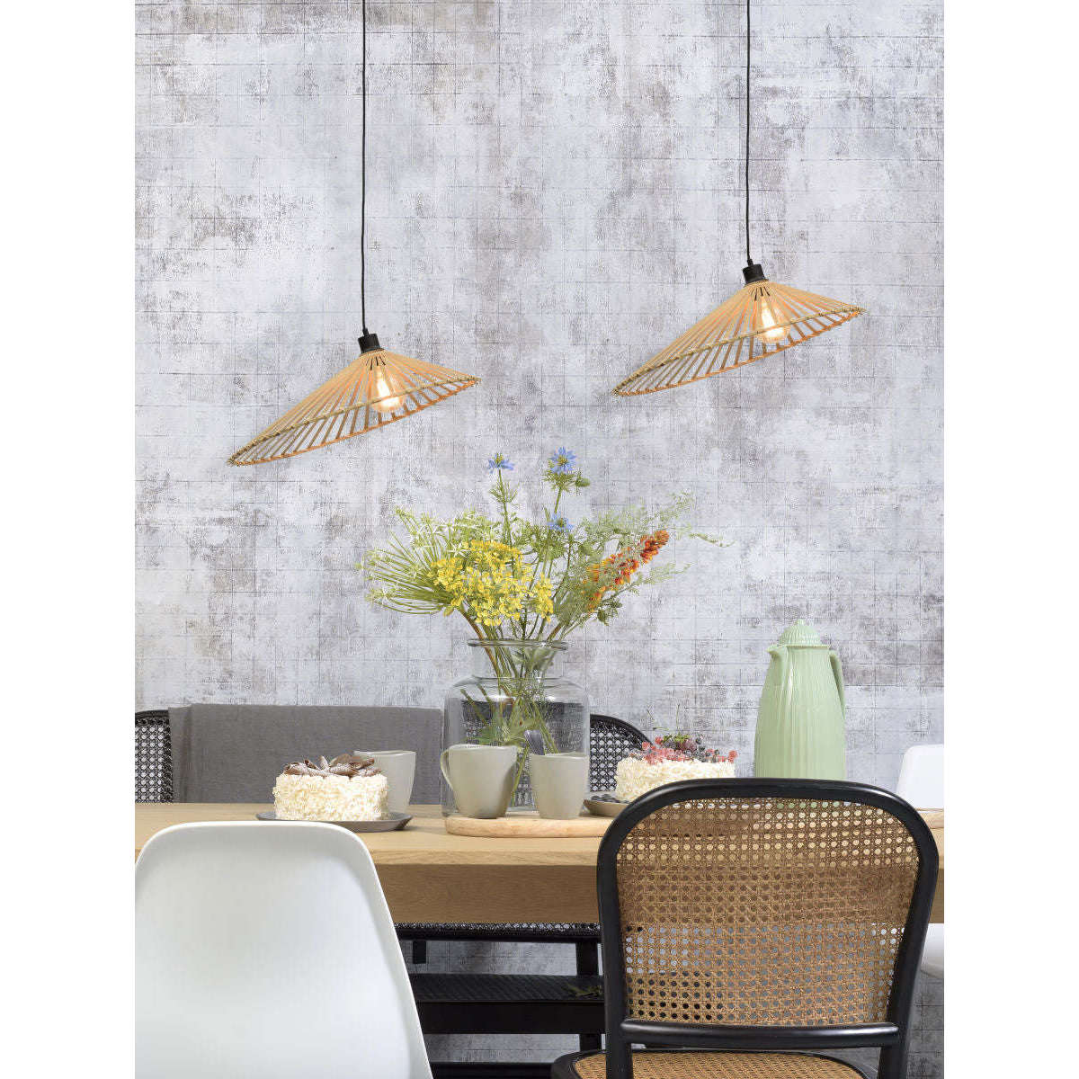 Good&Mojo Hanglamp Bromo asymetrisch 60 cm naturel L