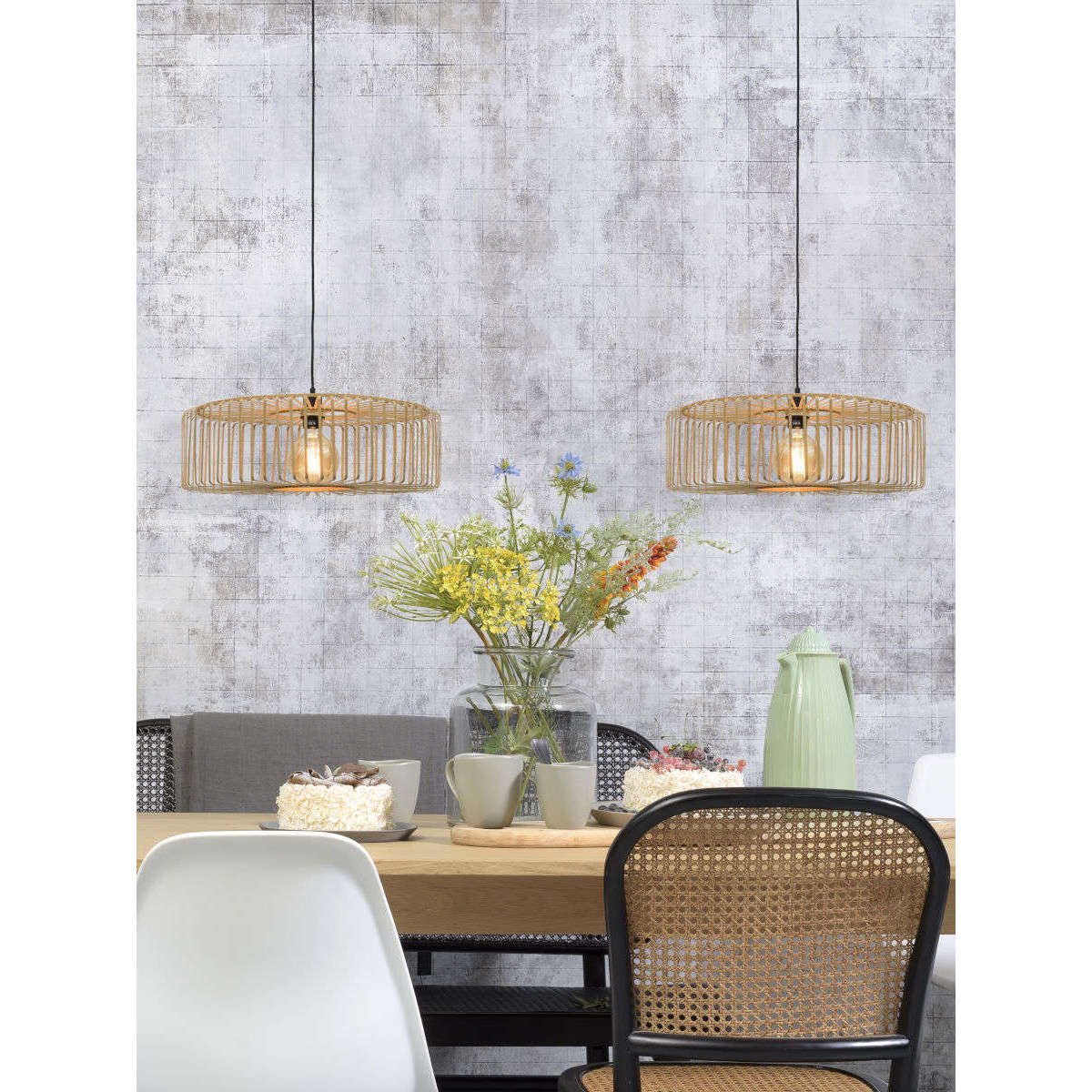 Good&Mojo Hanglamp Bromo rond 60 cm naturel L