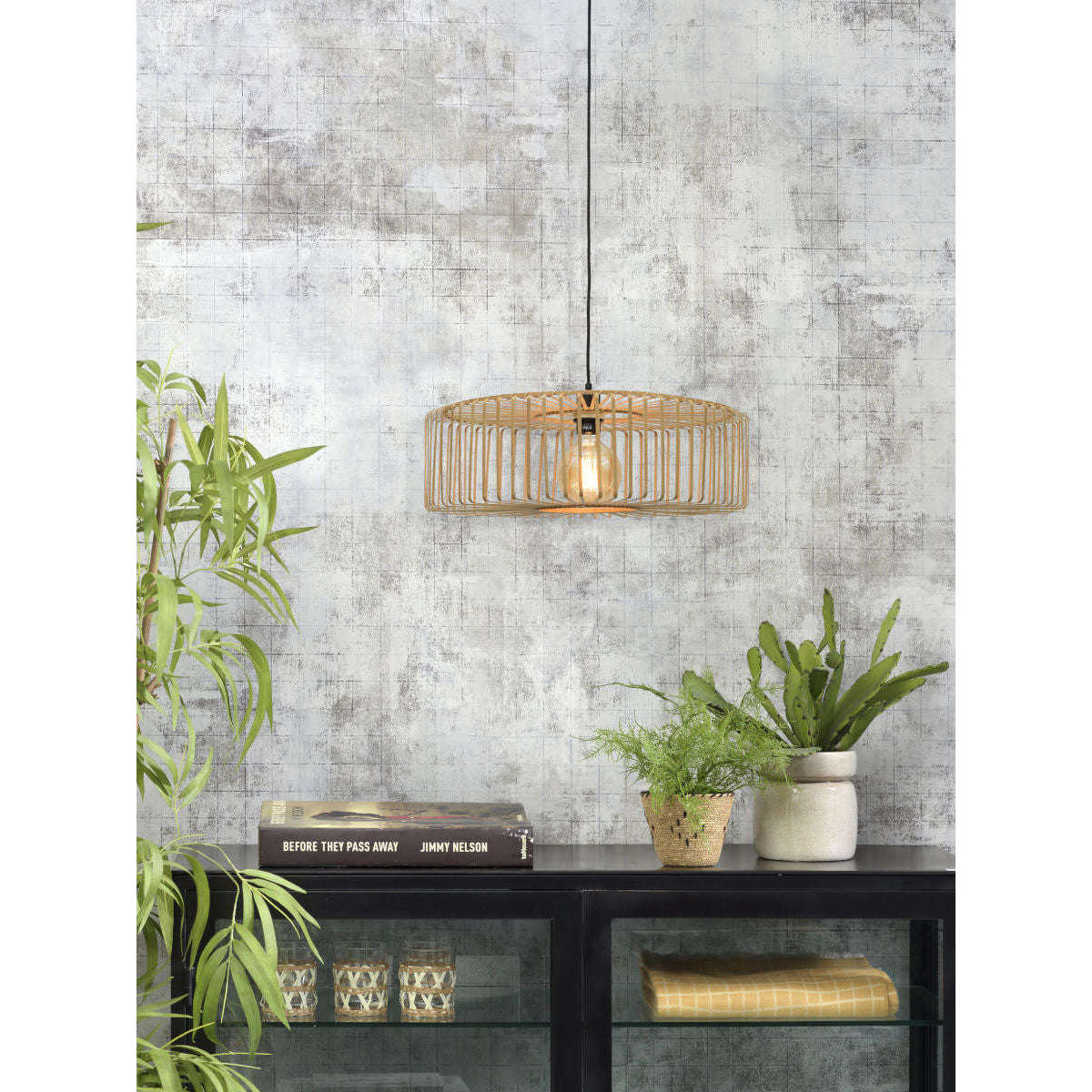 Good&Mojo Hanglamp Bromo rond 60 cm naturel L
