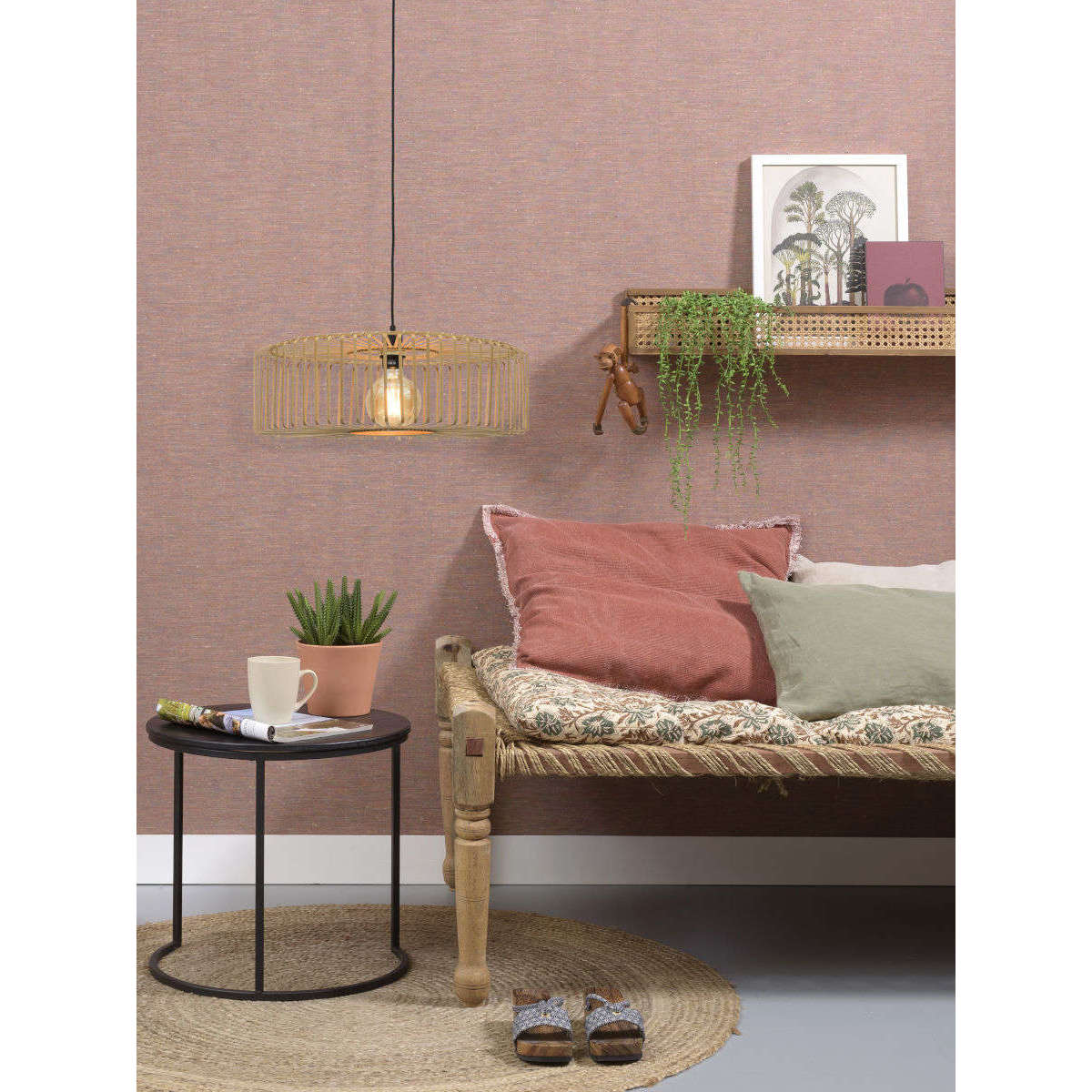Good&Mojo Hanglamp Bromo rond 60 cm naturel L