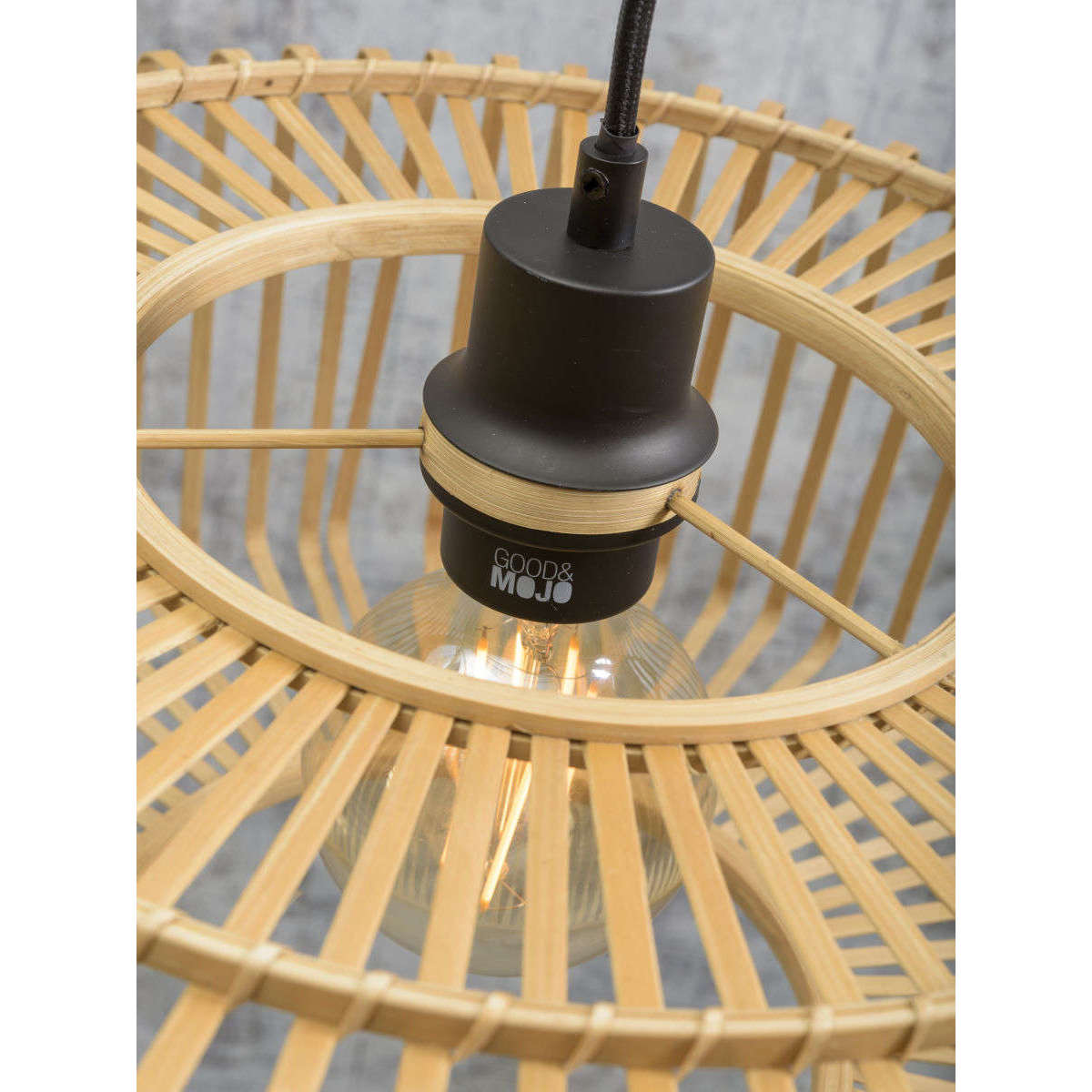 Good&Mojo Hanglamp Bromo rond 60 cm naturel L