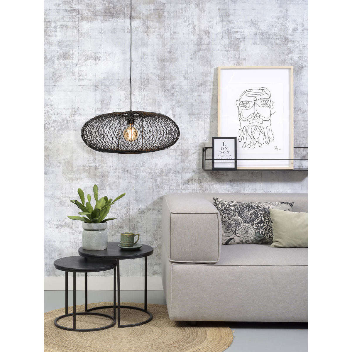 Good&Mojo Hanglamp Cango 60 cm zwart