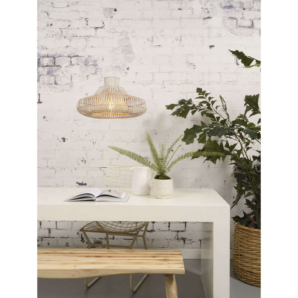 Good&Mojo Hanglamp Kalahari rotan enkel kap naturel S
