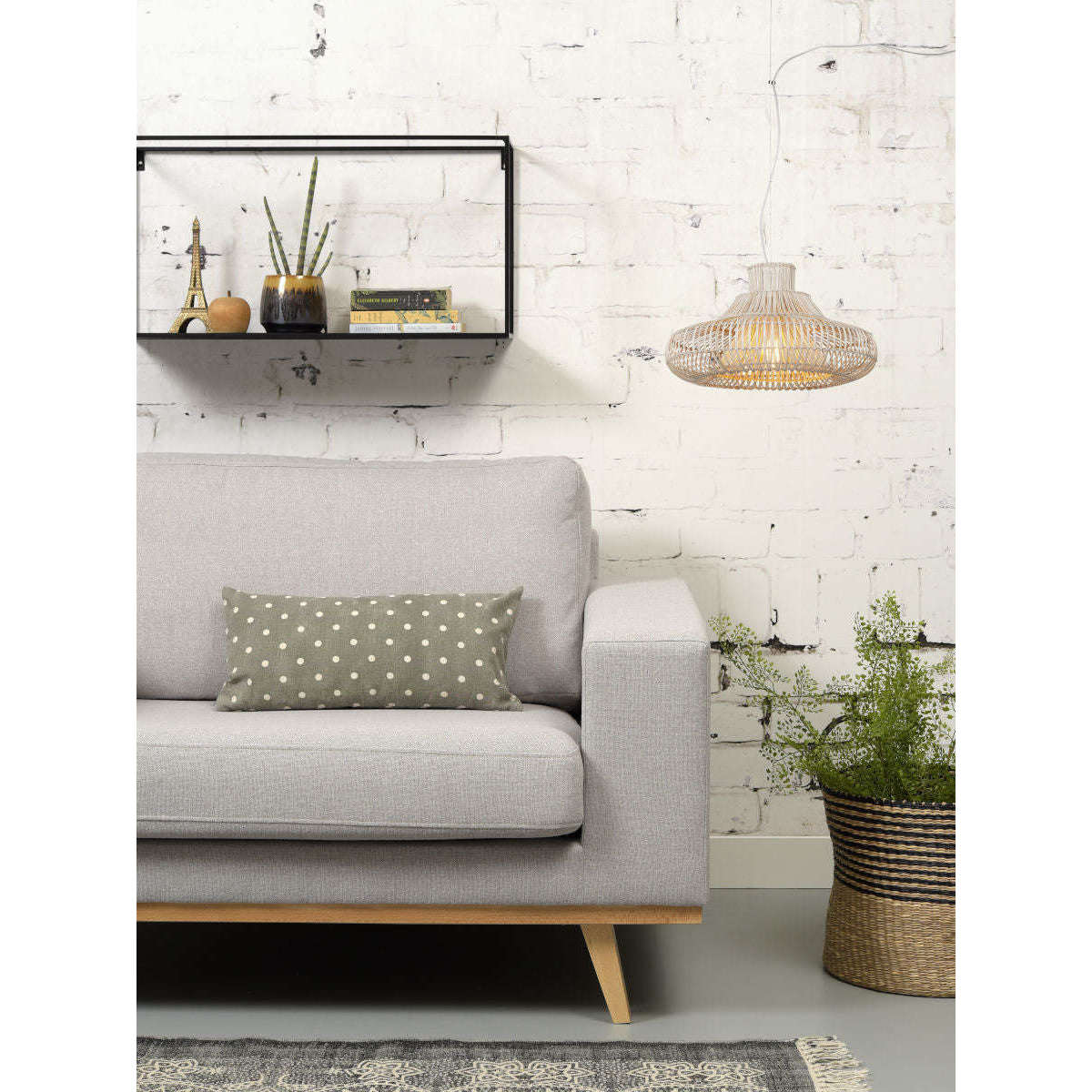 Good&Mojo Hanglamp Kalahari rotan enkel kap naturel S