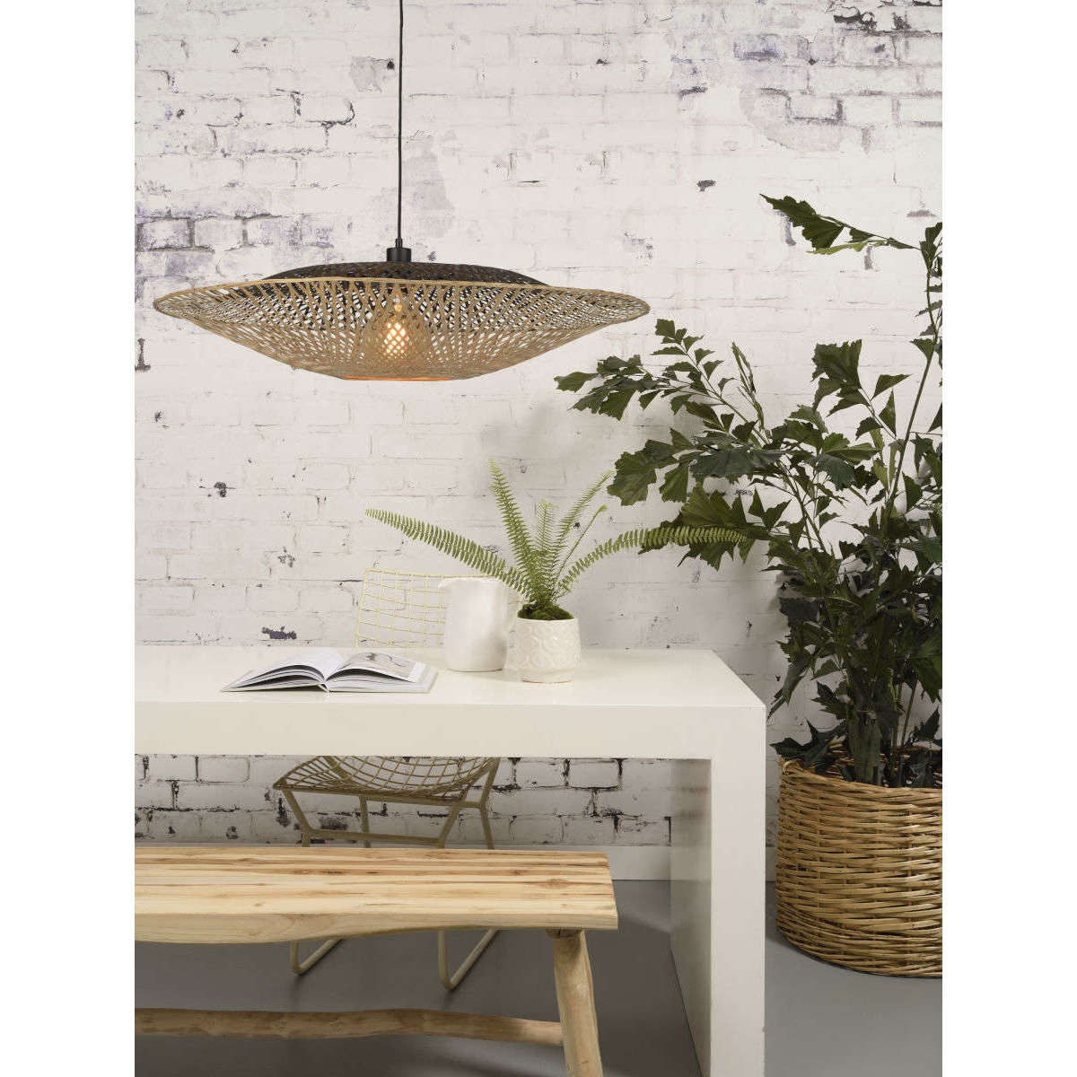 Good&Mojo Hanglamp Kalimantan bamboe plat L