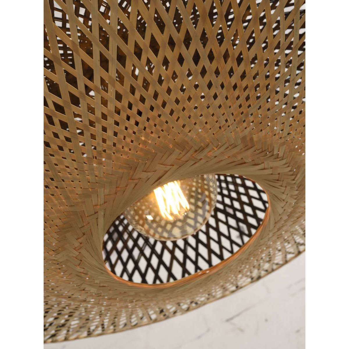 Good&Mojo Hanglamp Kalimantan bamboe plat L