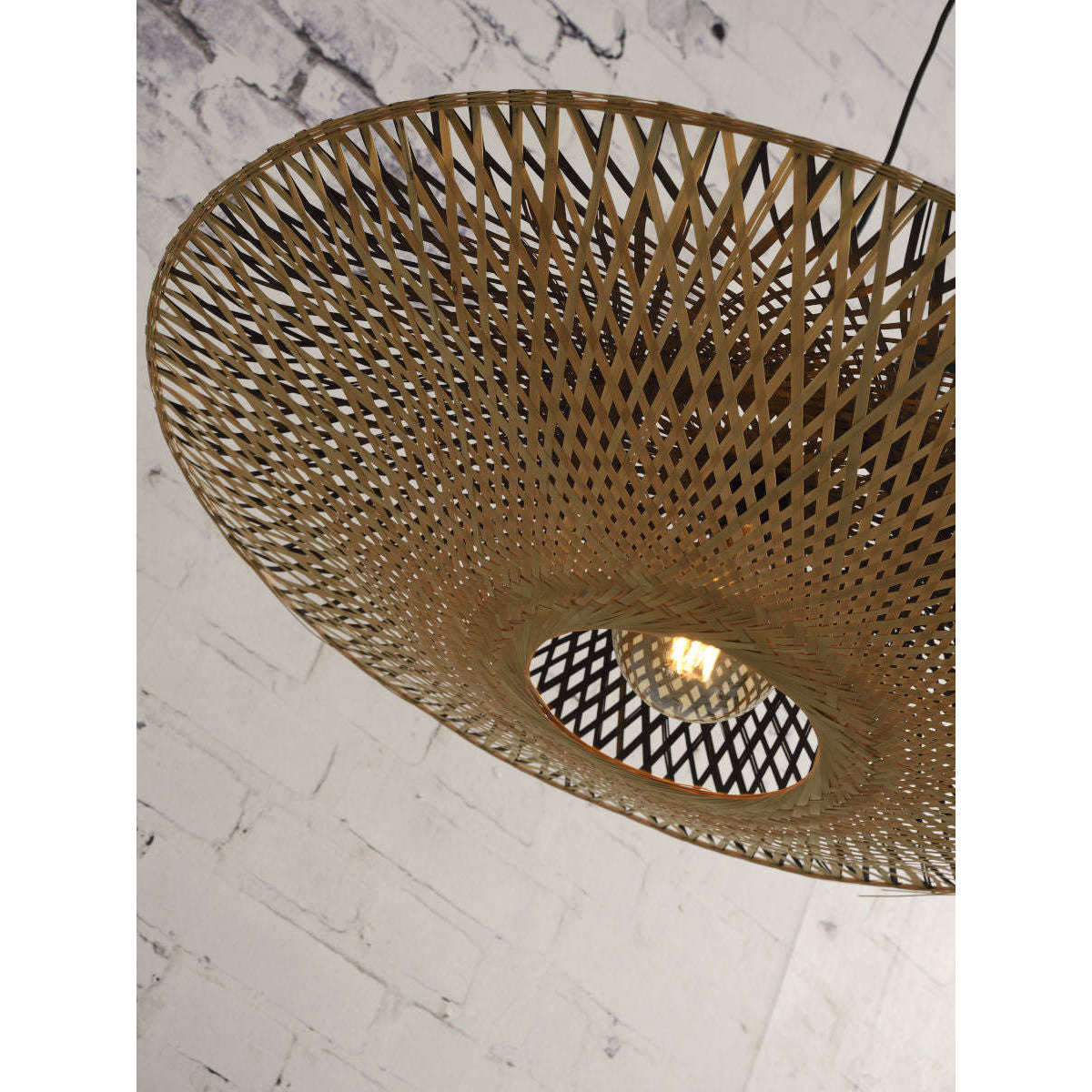 Good&Mojo Hanglamp Kalimantan bamboe plat L