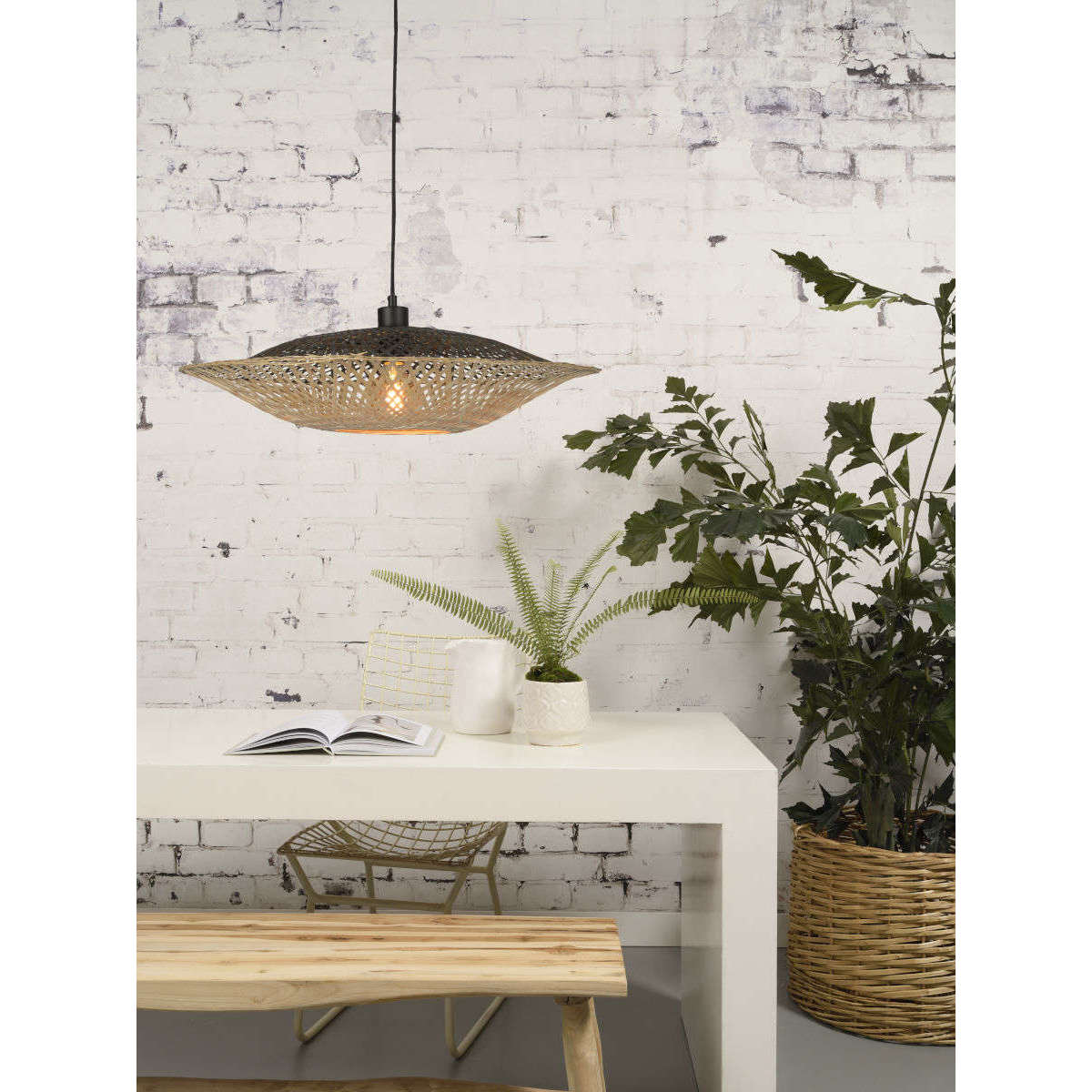 Good&Mojo Hanglamp Kalimantan bamboe plat M