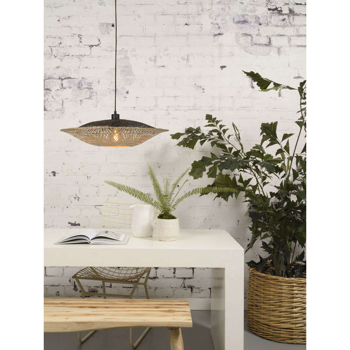 Good&Mojo Hanglamp Kalimantan bamboe plat S