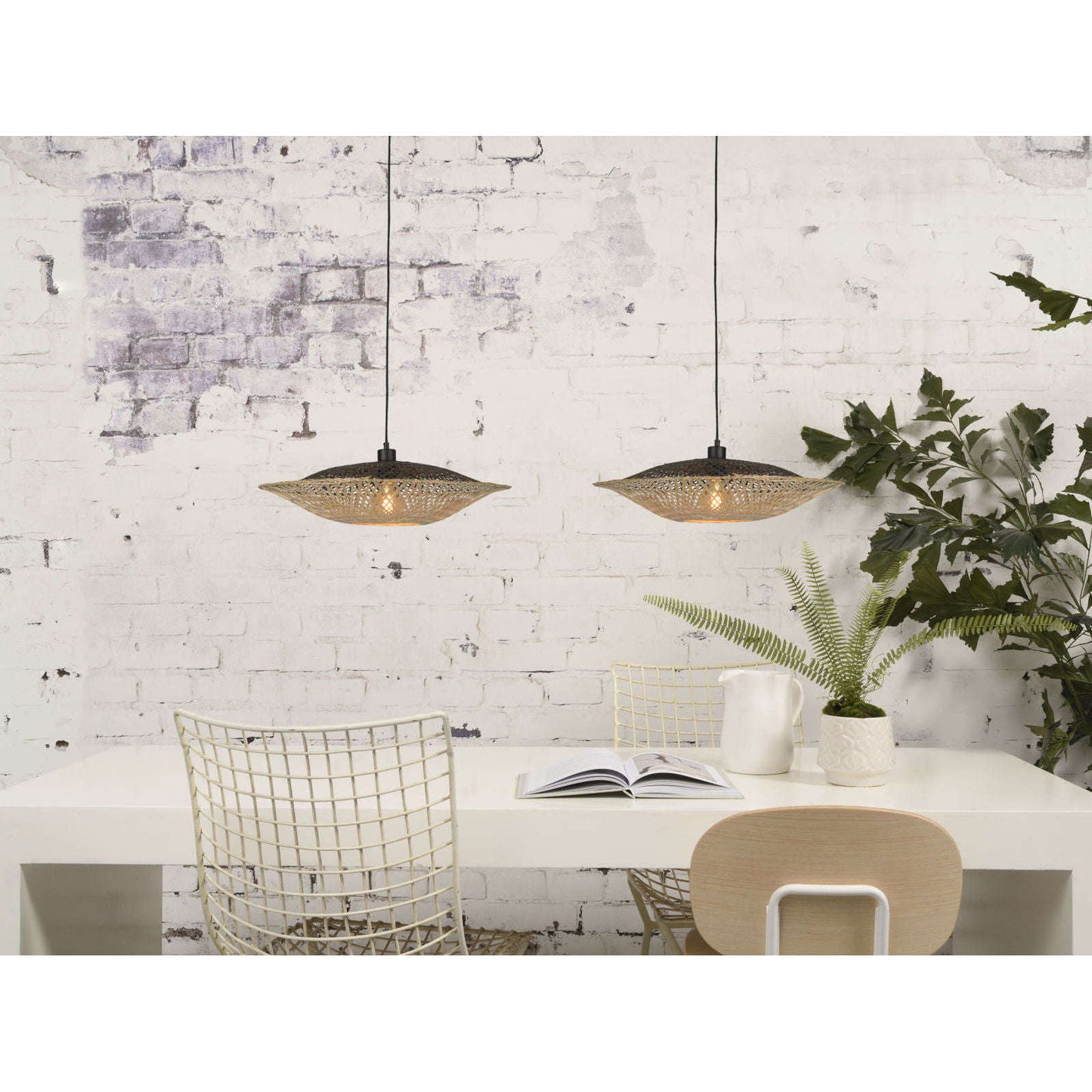 Good&Mojo Hanglamp Kalimantan bamboe plat S