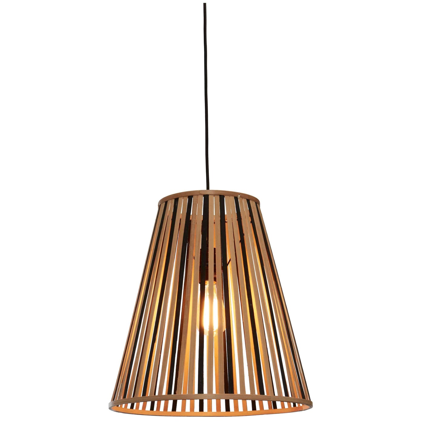 GOOD&MOJO hanglamp merapi tapered 40 cm L zwart/naturel