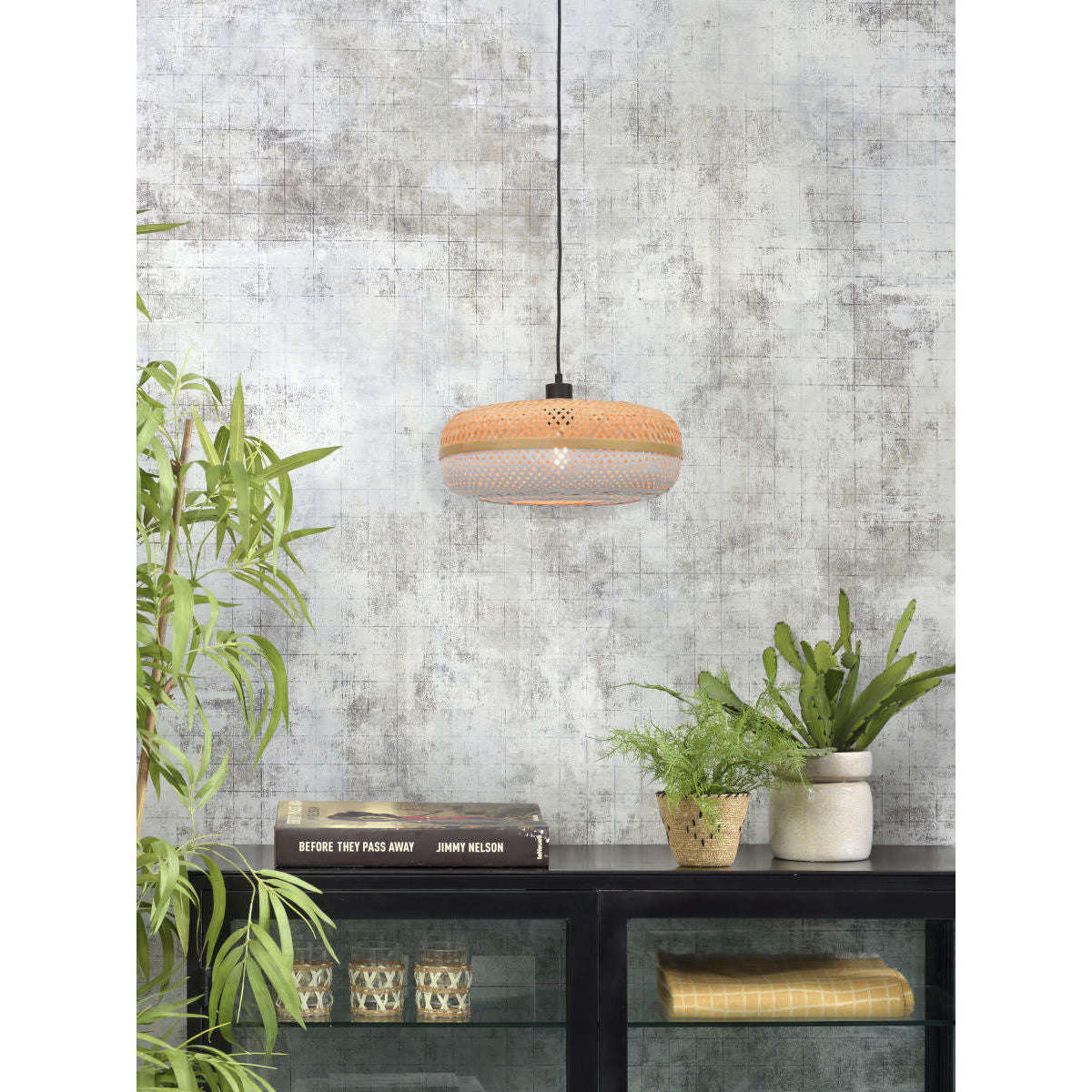 Good&Mojo Hanglamp Palawan 40 cm naturel / wit S