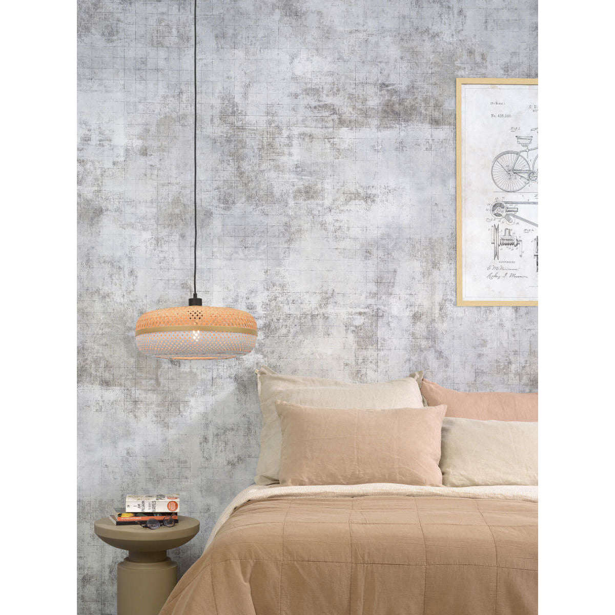 Good&Mojo Hanglamp Palawan 40 cm naturel / wit S