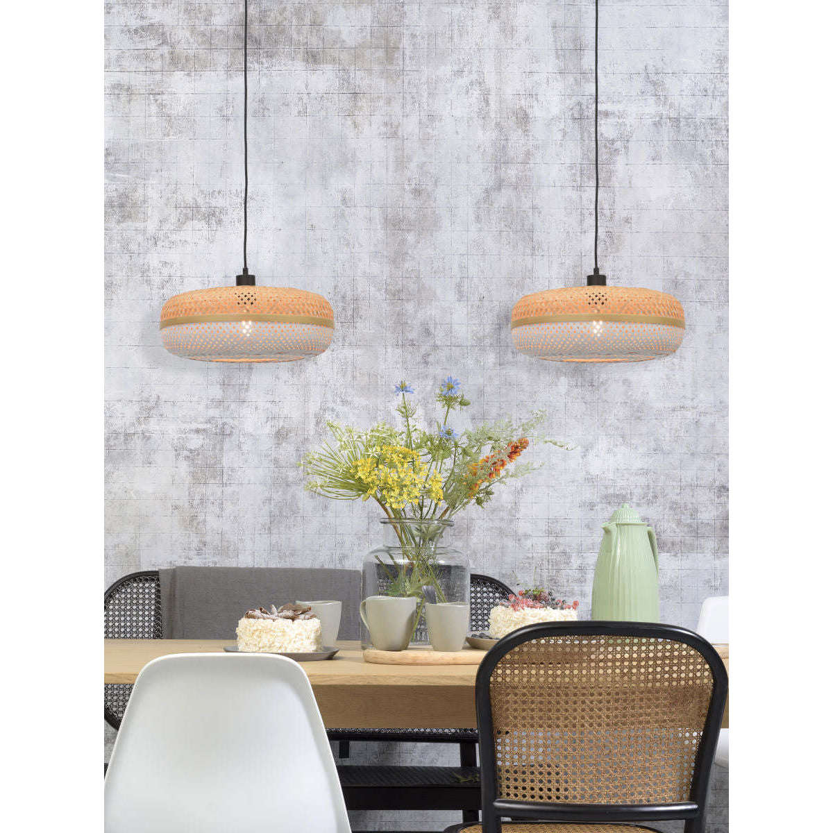 Good&Mojo Hanglamp Palawan 40 cm naturel / wit S