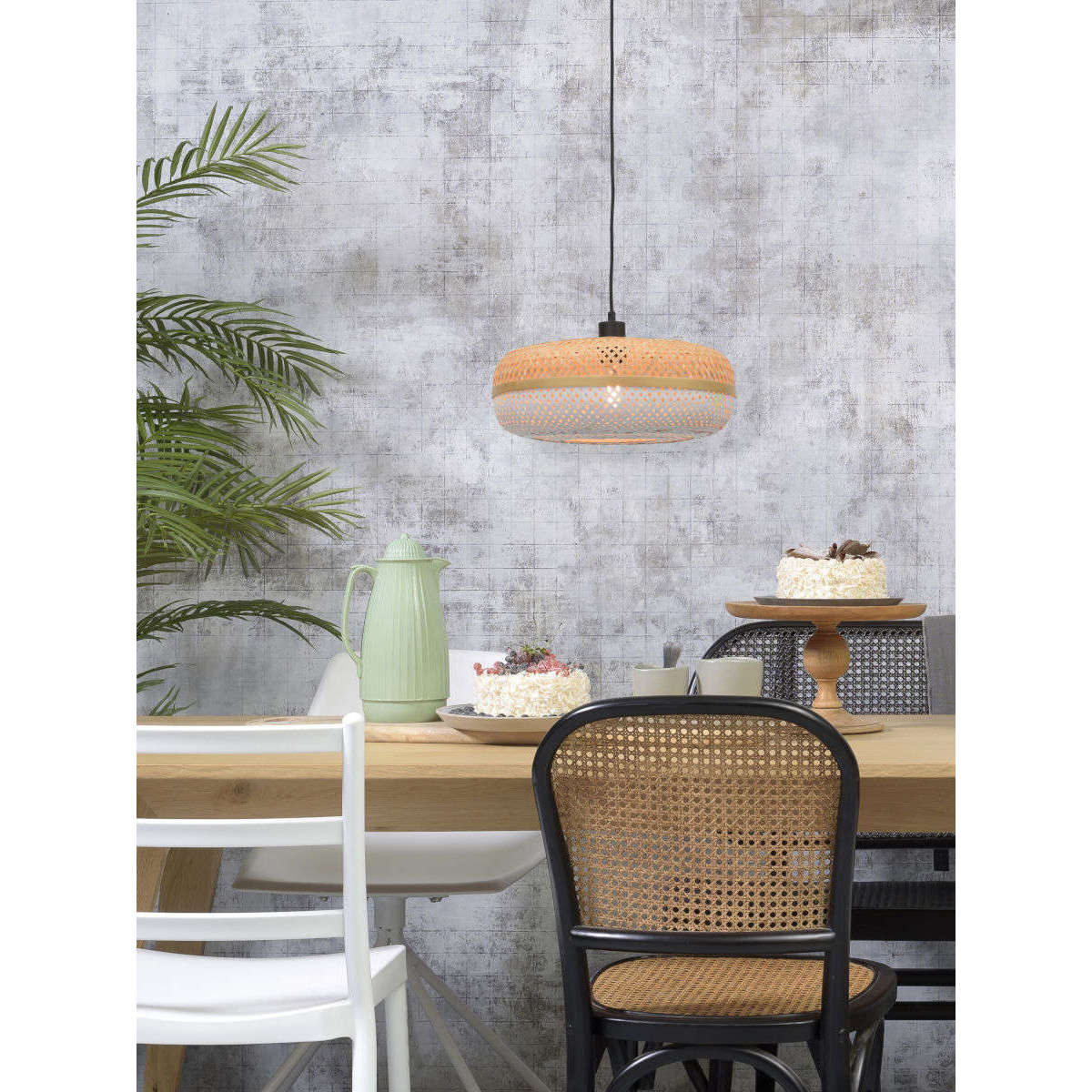 Good&Mojo Hanglamp Palawan 40 cm naturel / wit S
