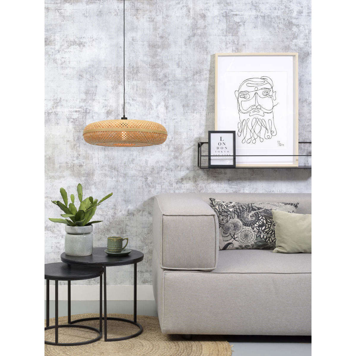 Good&Mojo Hanglamp Palawan 60 cm naturel L