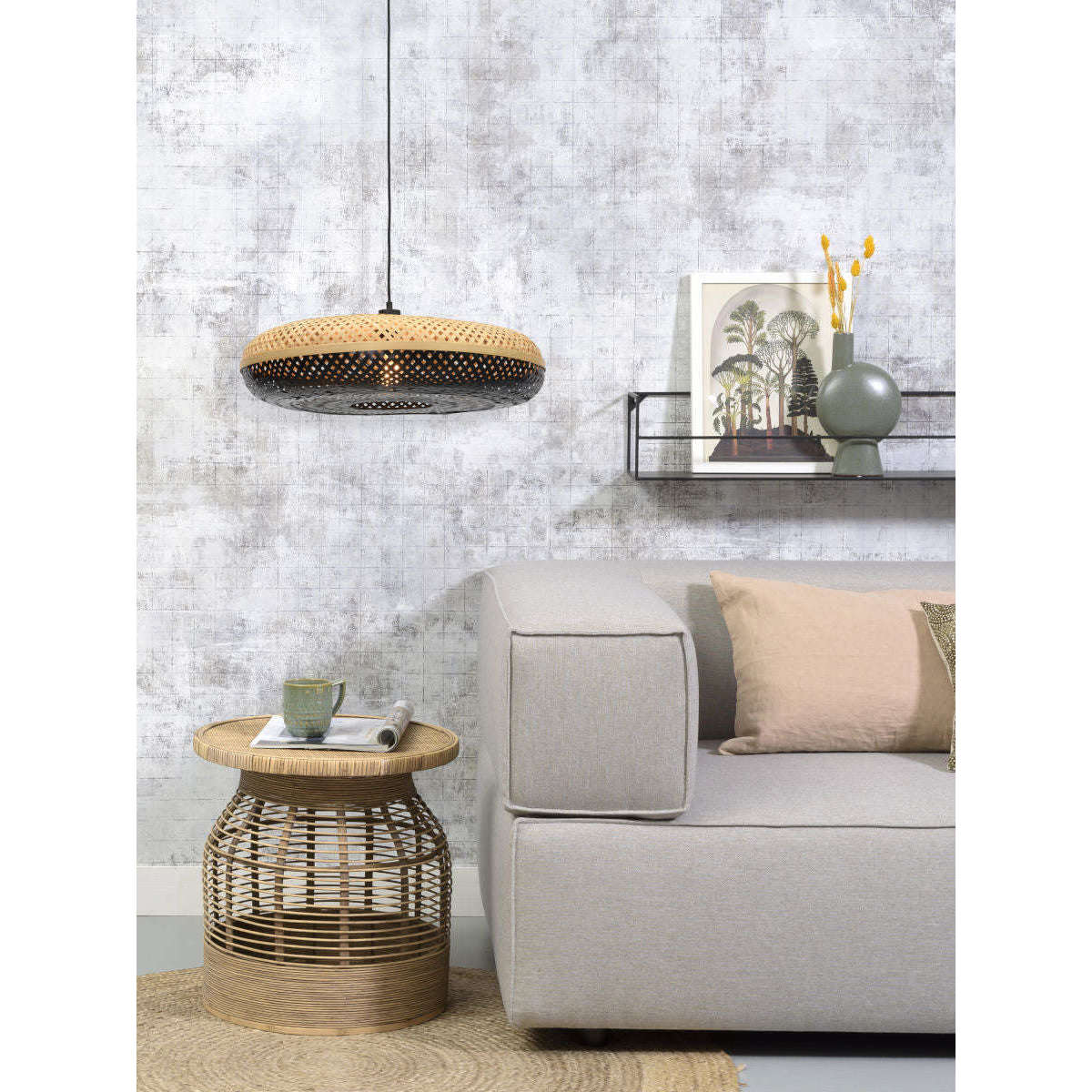 Good&Mojo Hanglamp Palawan 60 cm naturel / zw L