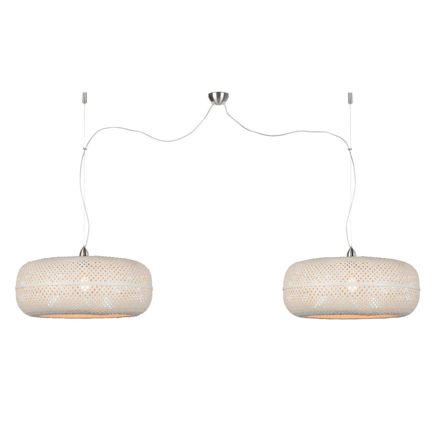 Good&Mojo Hanglamp Palawan bamboe dubbel kap wit