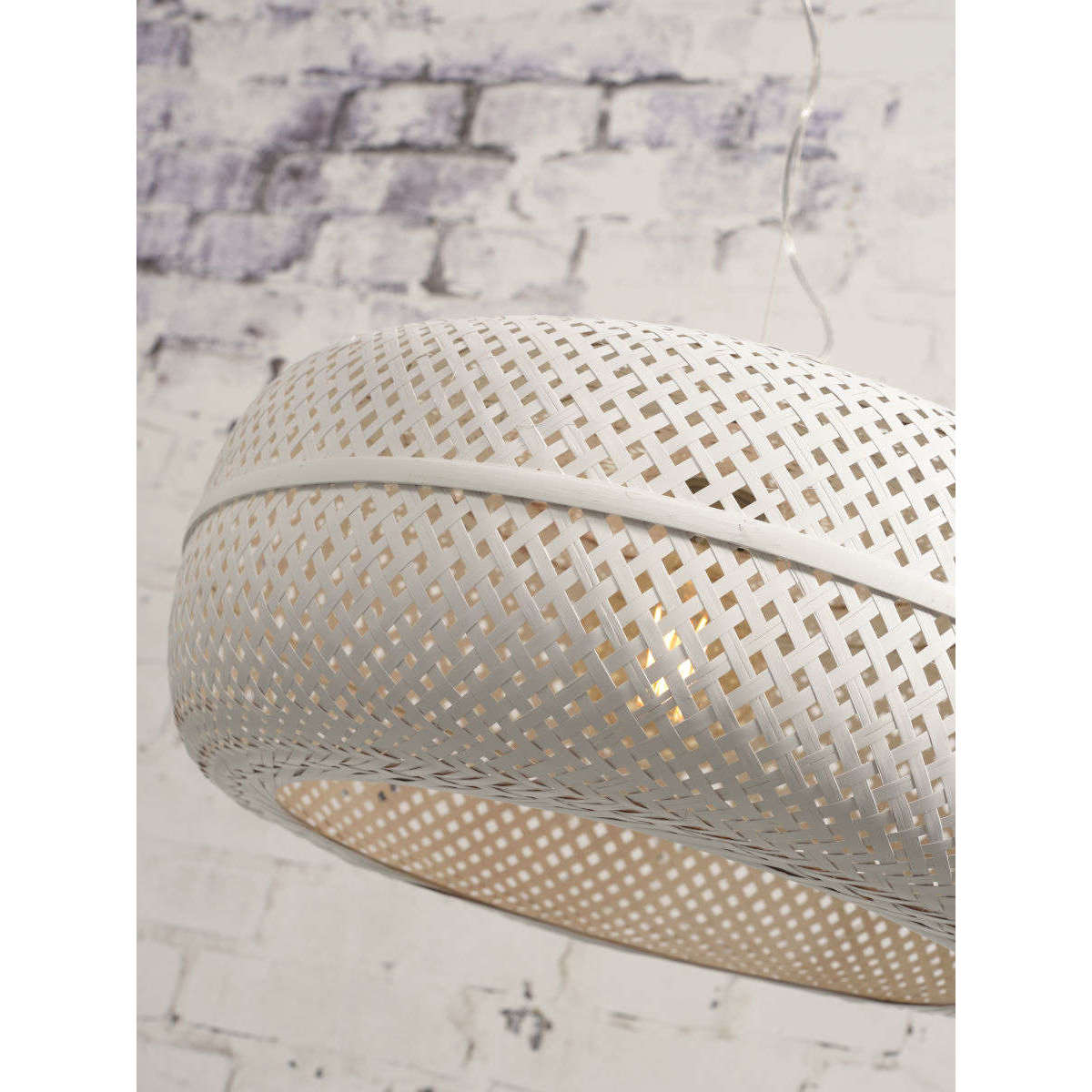 Good&Mojo Hanglamp Palawan bamboe dubbel kap wit