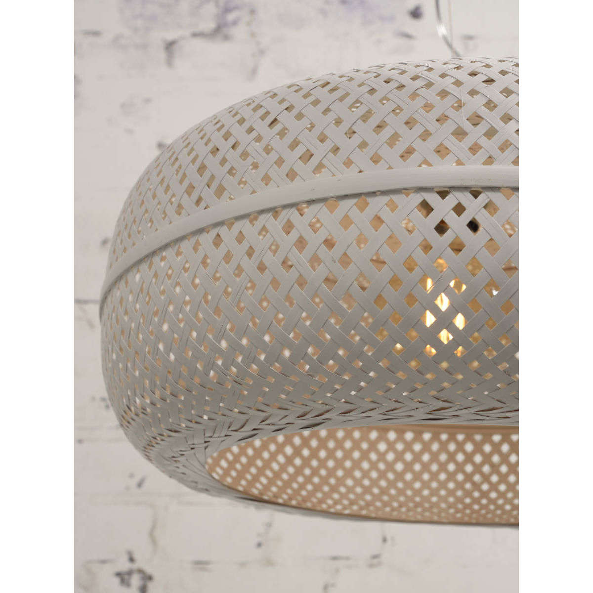 Good&Mojo Hanglamp Palawan bamboe dubbel kap wit