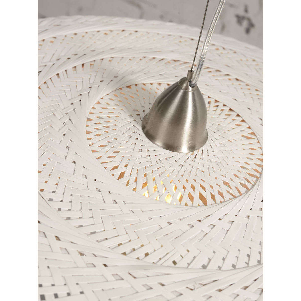 Good&Mojo Hanglamp Palawan bamboe dubbel kap wit