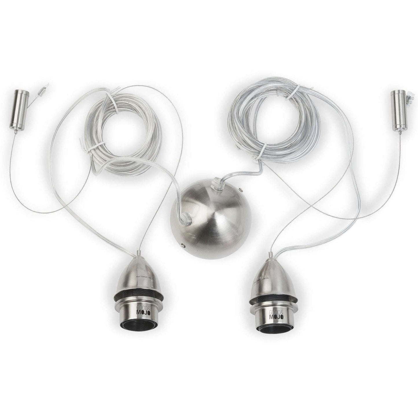 Good&Mojo Hanglamp Palawan bamboe dubbel kap wit