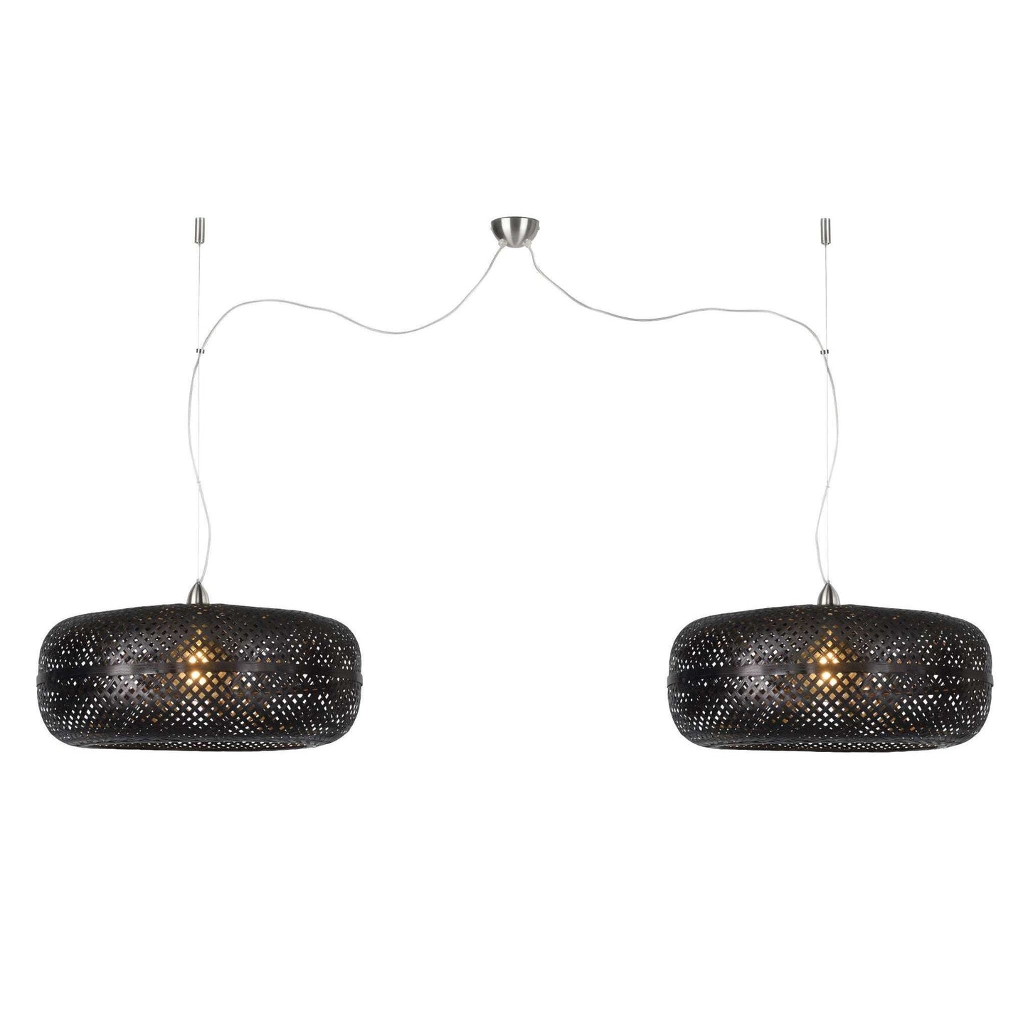 Good&Mojo Hanglamp Palawan bamboe dubbel kap zwart
