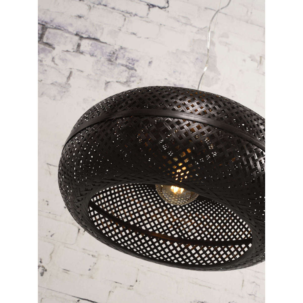 Good&Mojo Hanglamp Palawan bamboe dubbel kap zwart