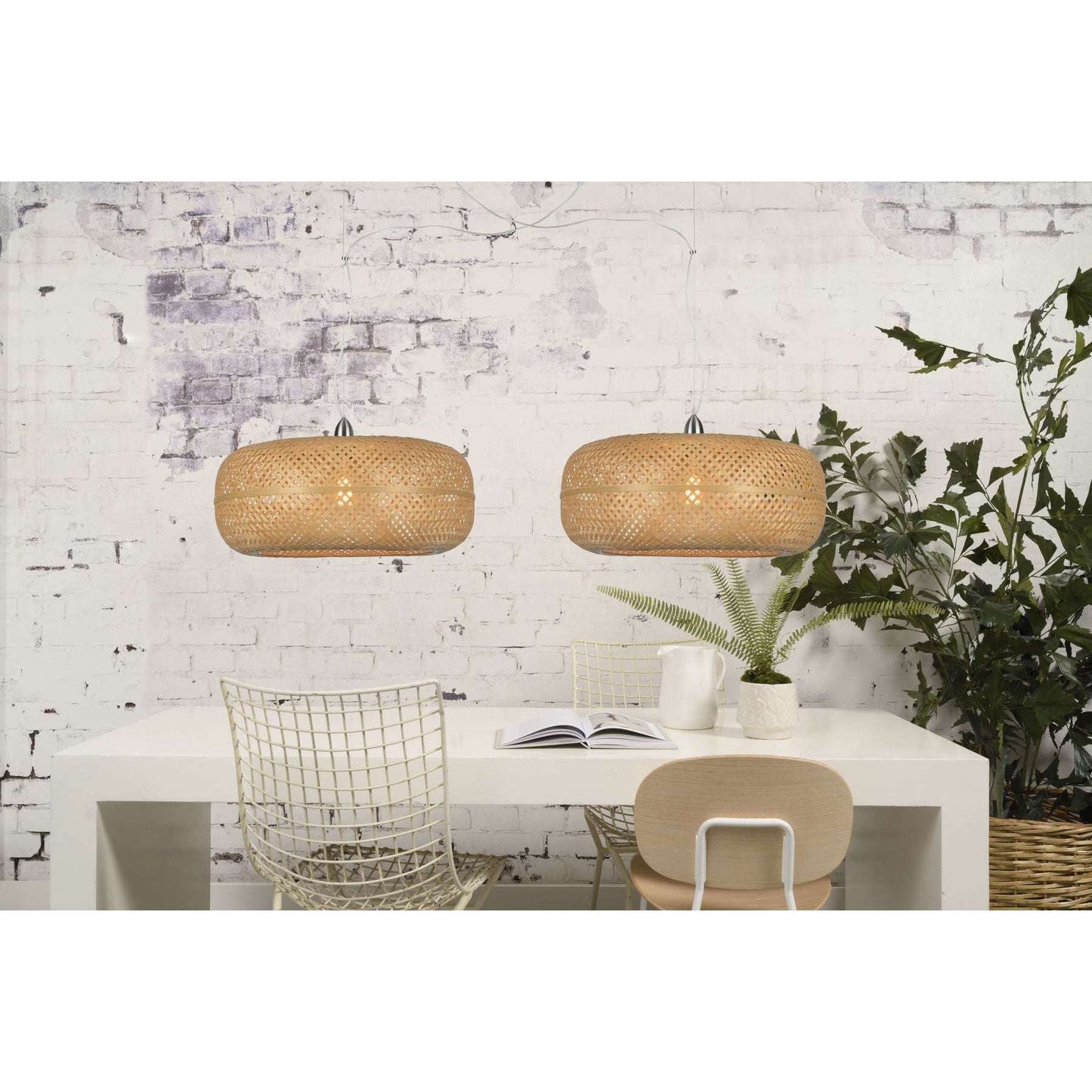 Good&Mojo Hanglamp Palawan bamboe enkel kap naturel