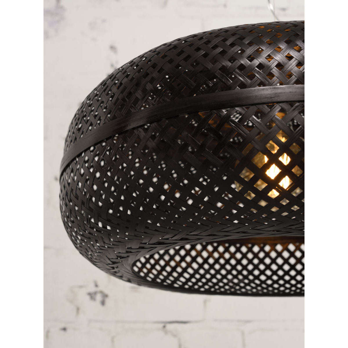 Good&Mojo Hanglamp Palawan bamboe enkel kap zwart