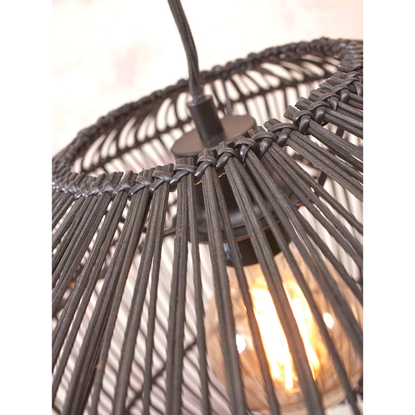 GOOD&MOJO hanglamp zanzibar rond 40 cm zwart