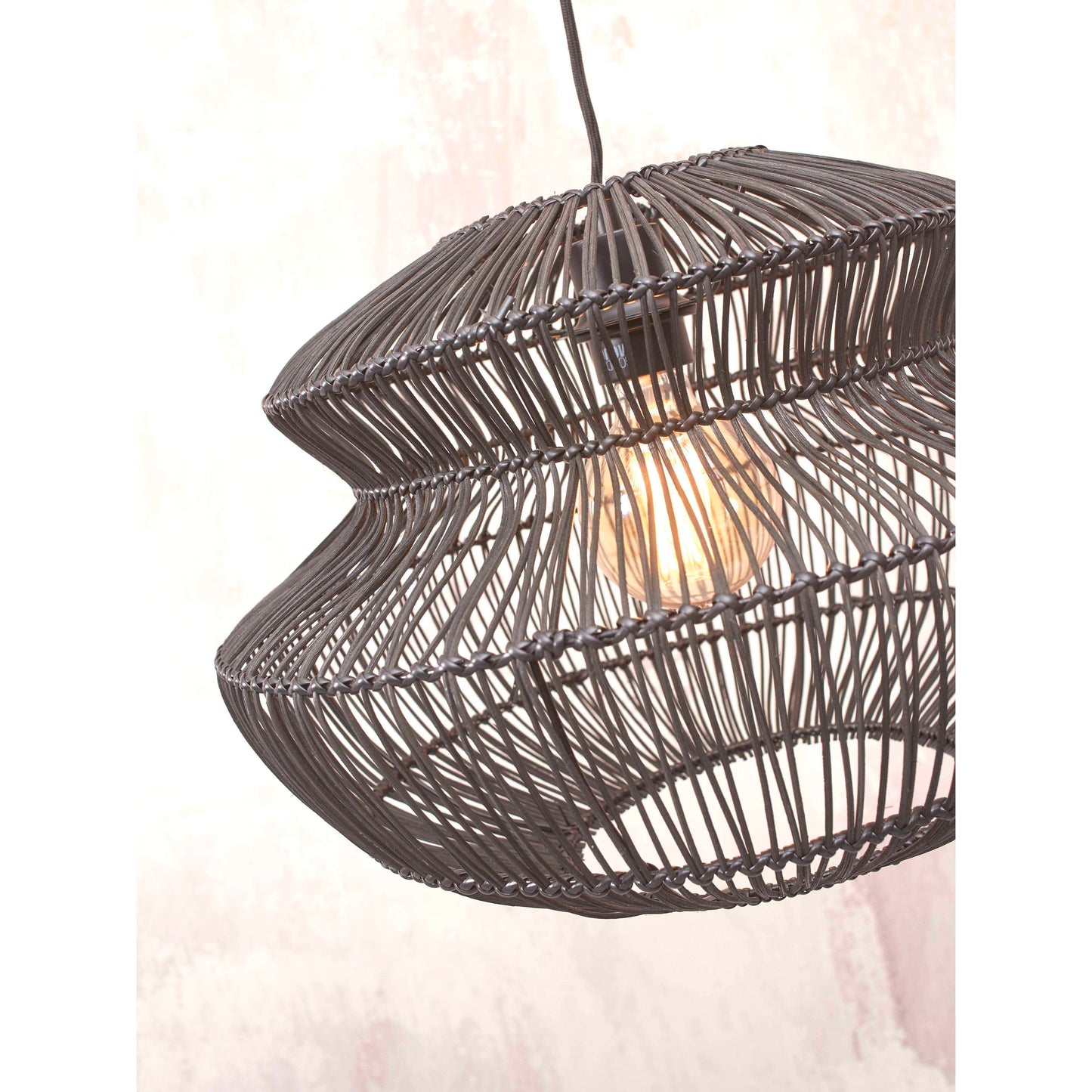 GOOD&MOJO hanglamp zanzibar rond 40 cm zwart