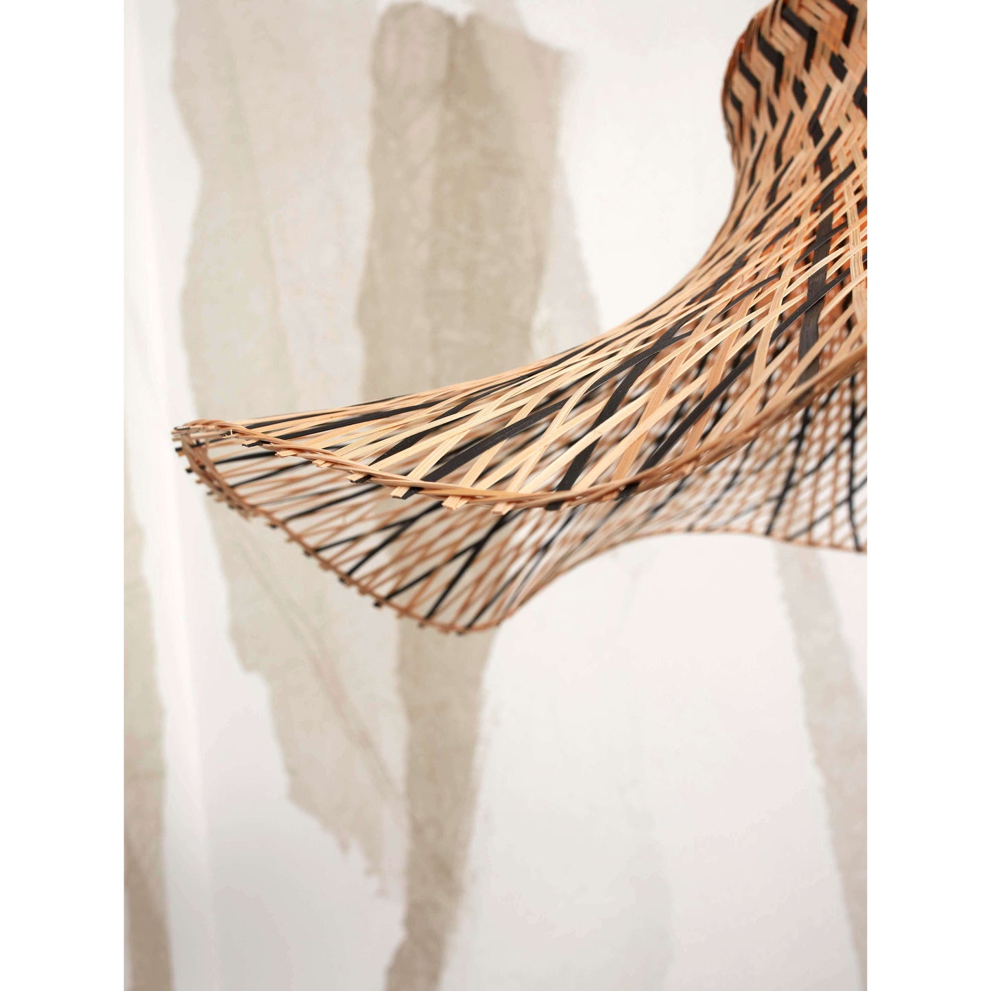 GOOD&MOJO plafonniere ibiza wavy 65 cm L zwart/naturel