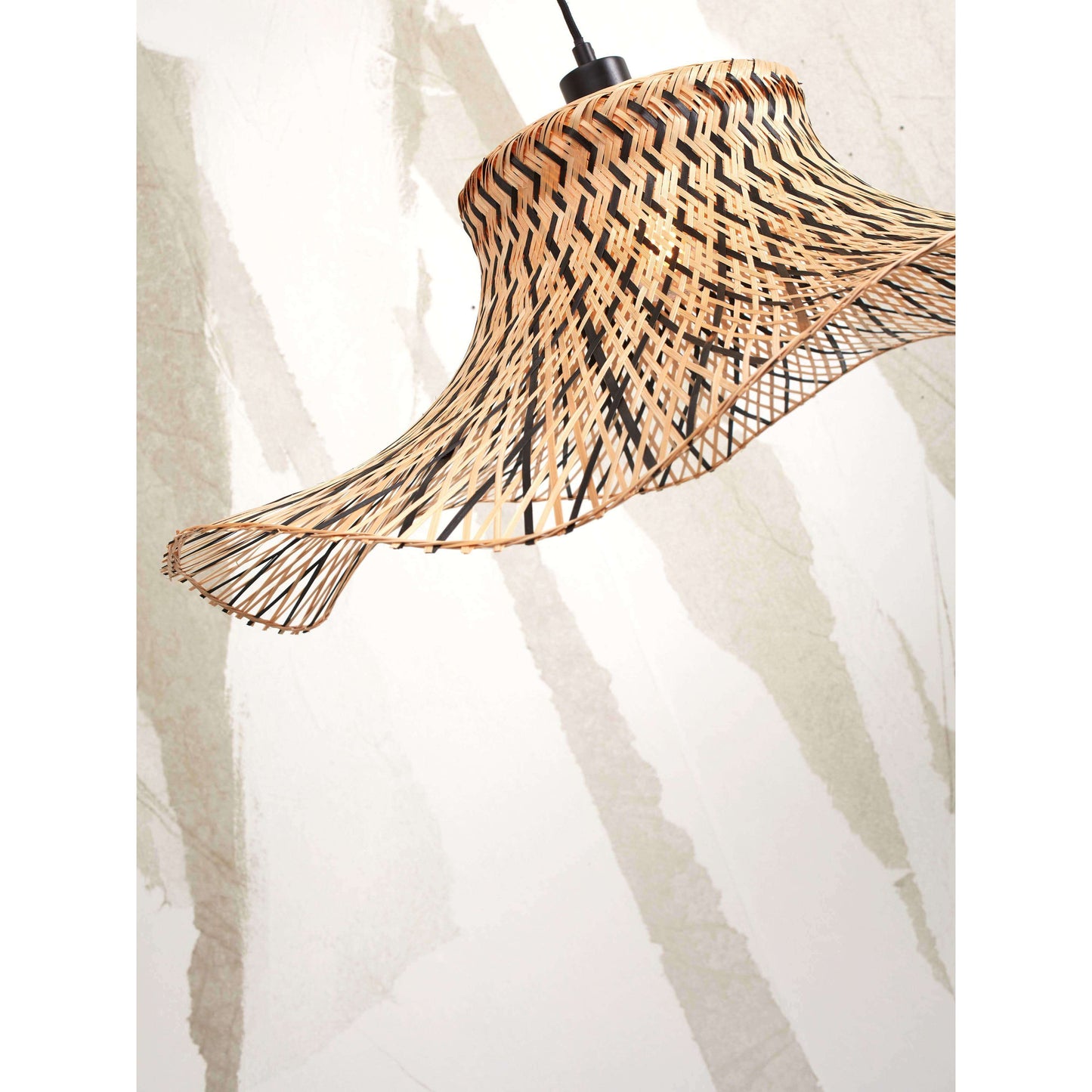 GOOD&MOJO vloerlamp ibiza wavy 50 cm S zwart/naturel
