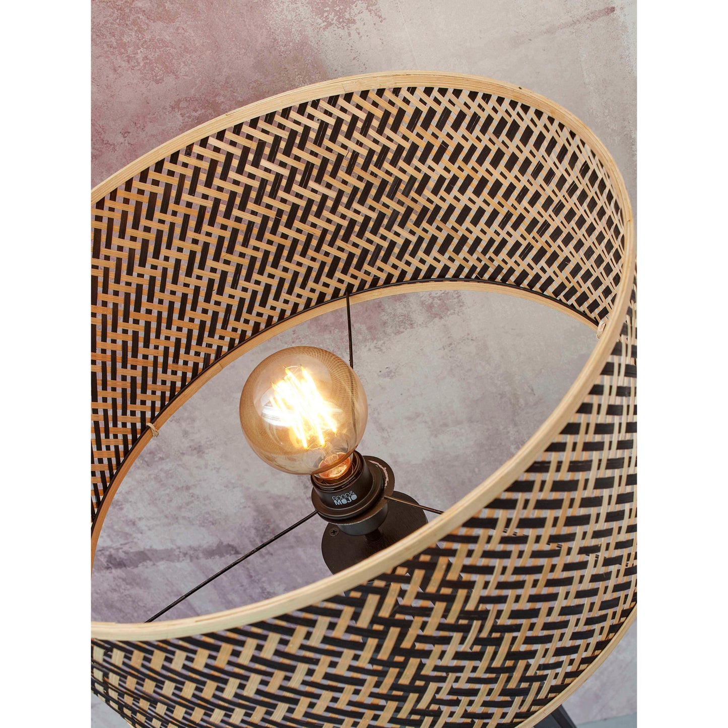 GOOD&MOJO vloerlamp java 5-poot 50 cm zwart/naturel