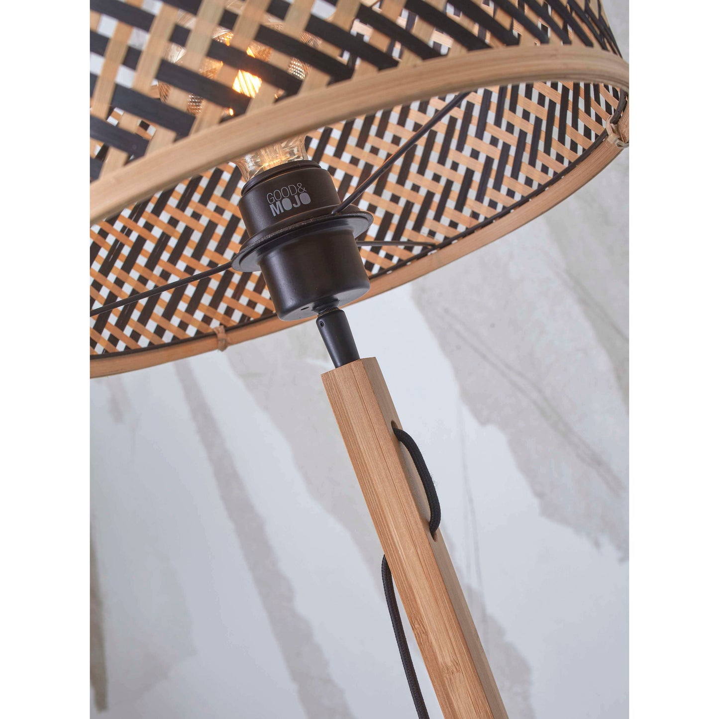 GOOD&MOJO vloerlamp java recht 32 cm naturel/zwart
