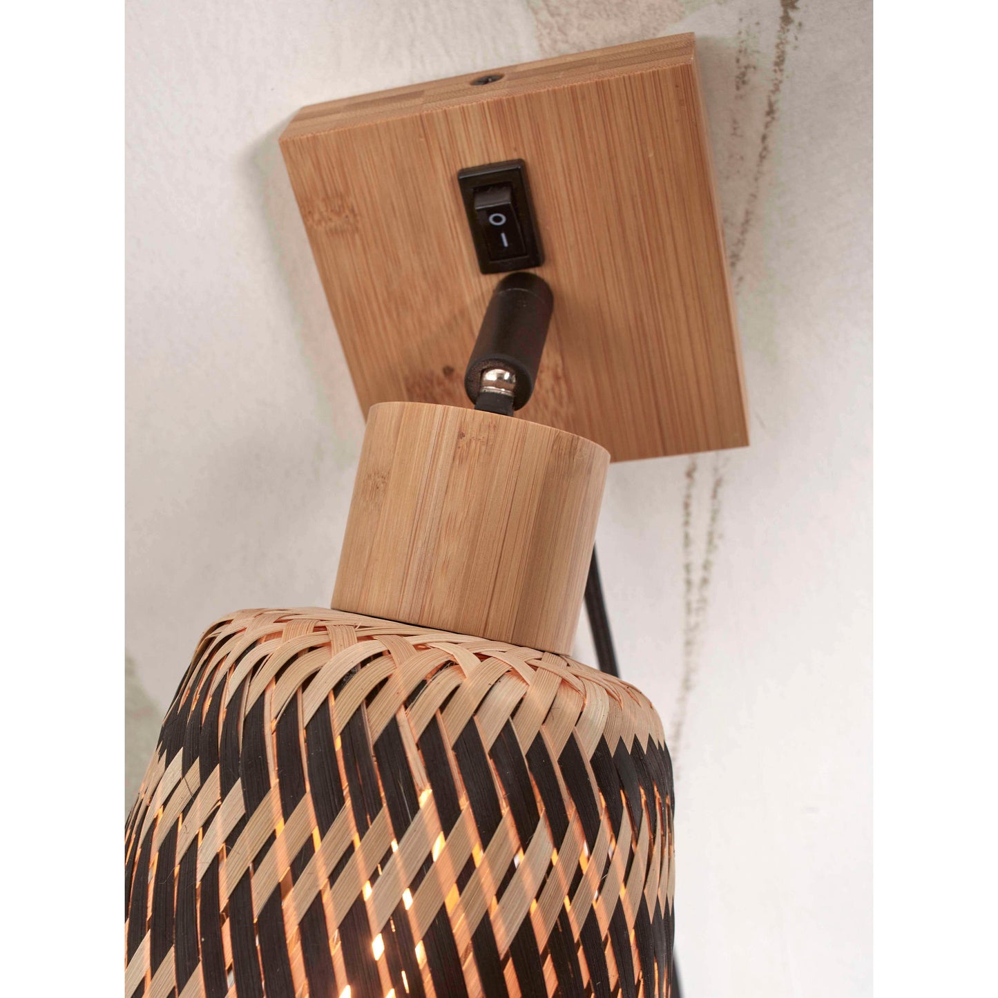 GOOD&MOJO wandlamp java 15 cm naturel/zwart
