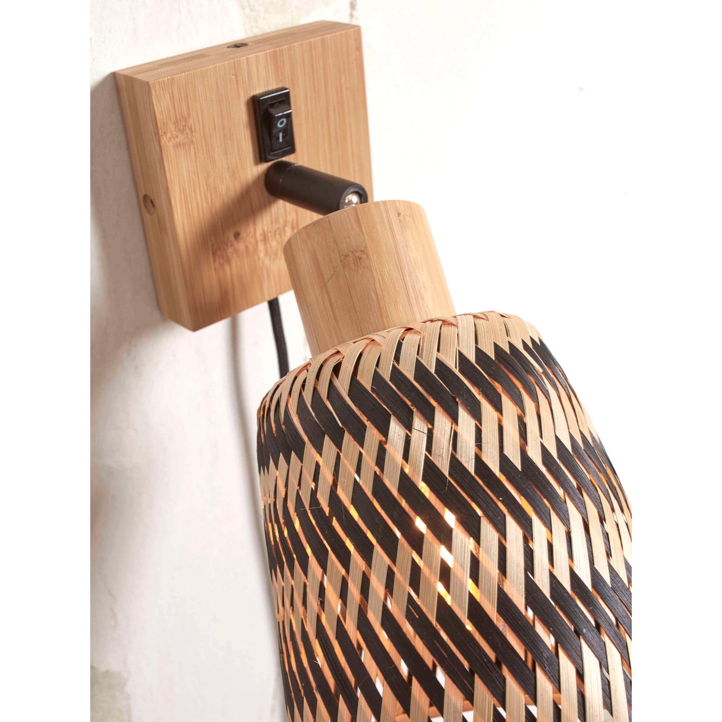GOOD&MOJO wandlamp java 15 cm naturel/zwart