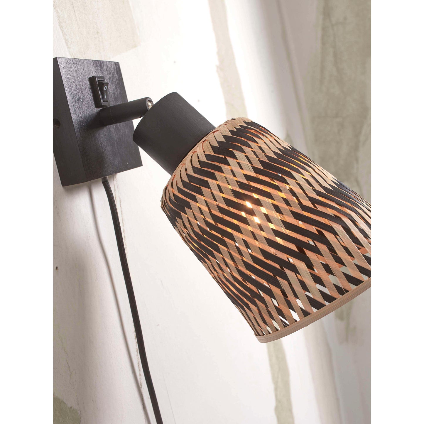 GOOD&MOJO wandlamp java 15 cm zwart/naturel