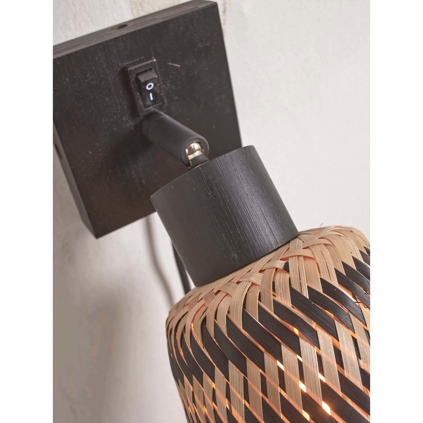 GOOD&MOJO wandlamp java 15 cm zwart/naturel
