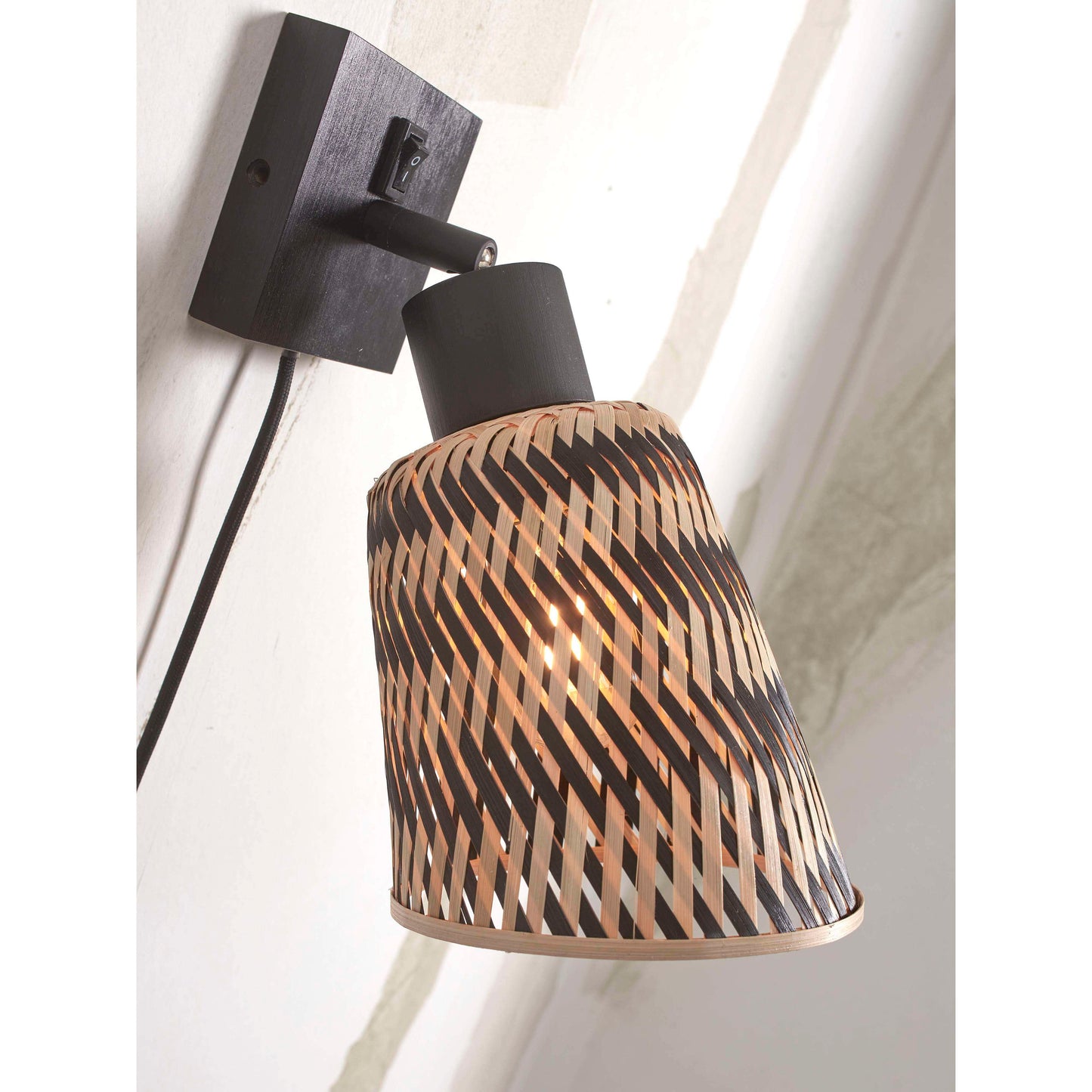 GOOD&MOJO wandlamp java 15 cm zwart/naturel