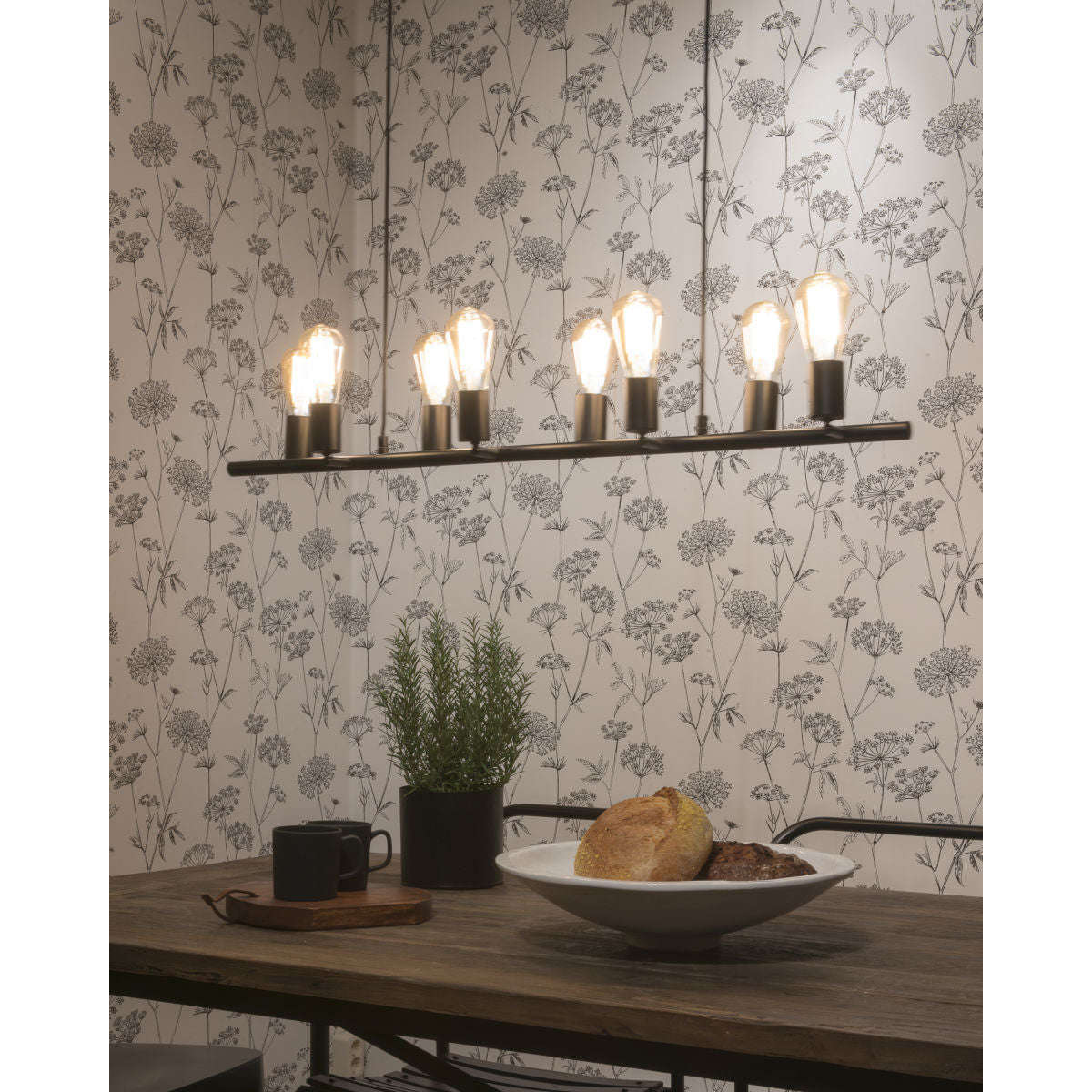 It's about RoMi Hanglamp ijzer Miami 8-arm zwart