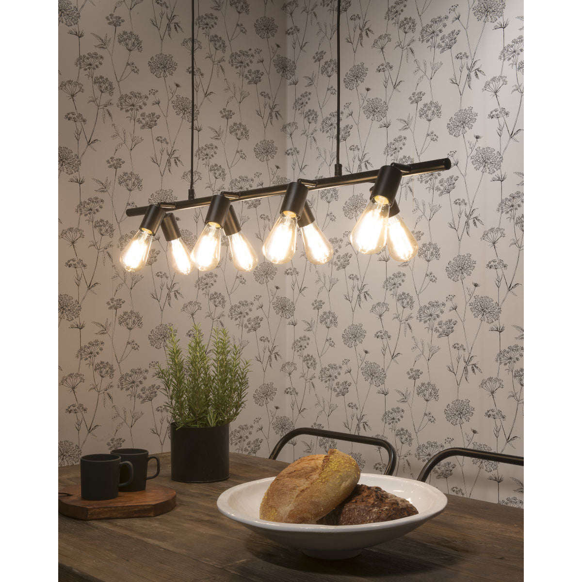 It's about RoMi Hanglamp ijzer Miami 8-arm zwart